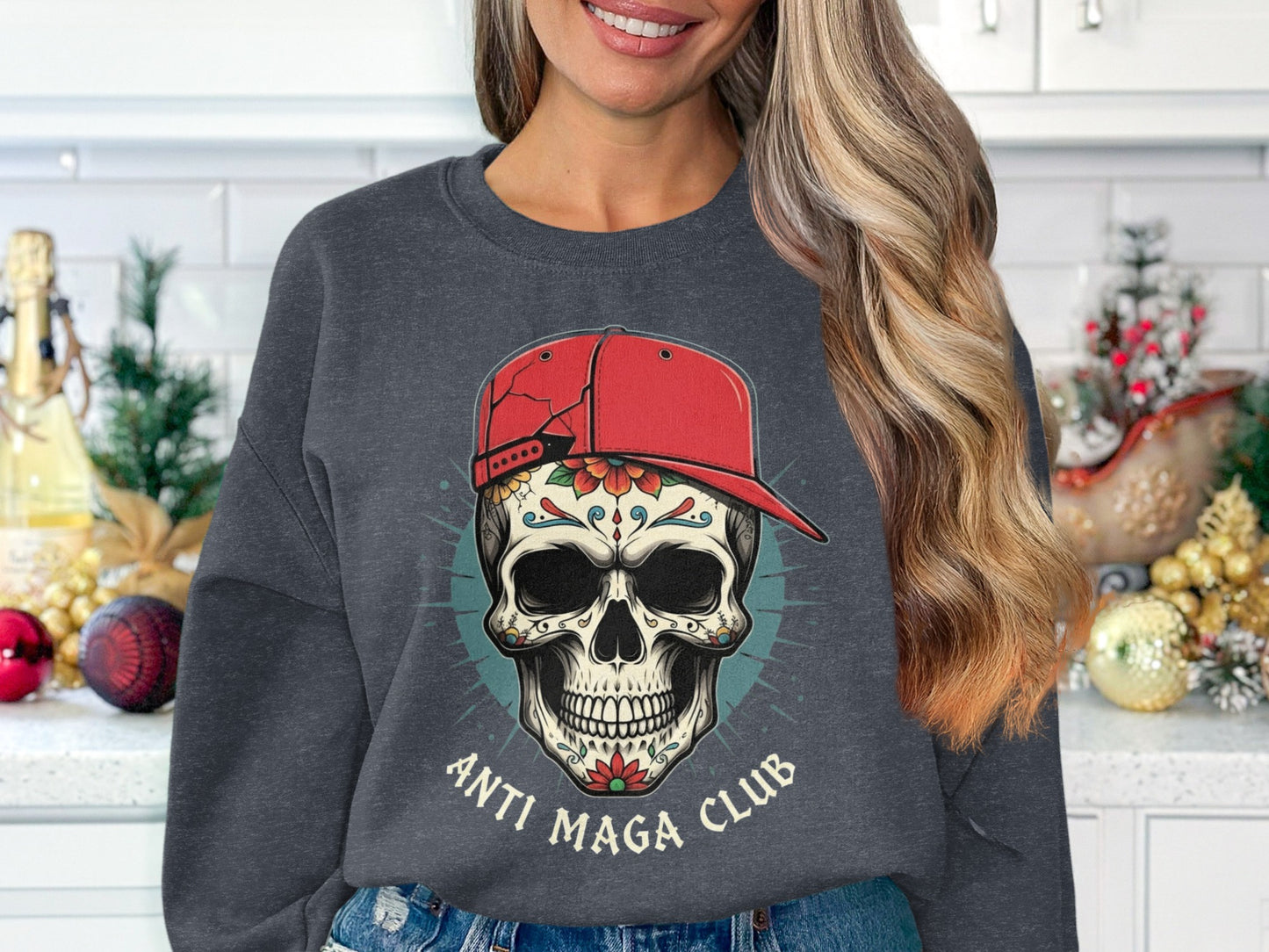 Anti Maga Club Skull Graphic Sweatshirt product type