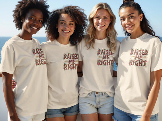Raised Me Right White Casual Tee Shirt product type