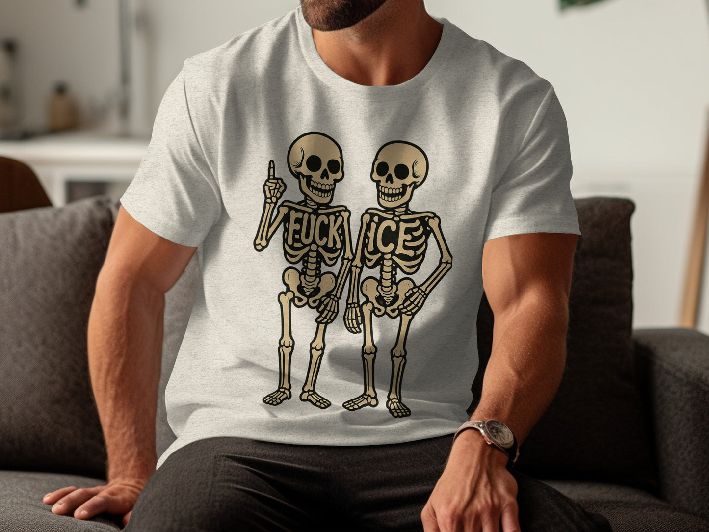 Funny Skeletons Print Halloween Tee Shirt product