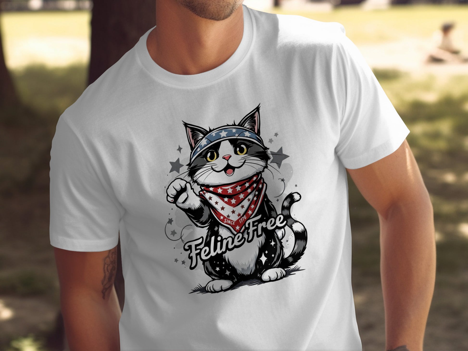 Feline Free Cat Graphic Print Short Sleeve T-Shirt product type