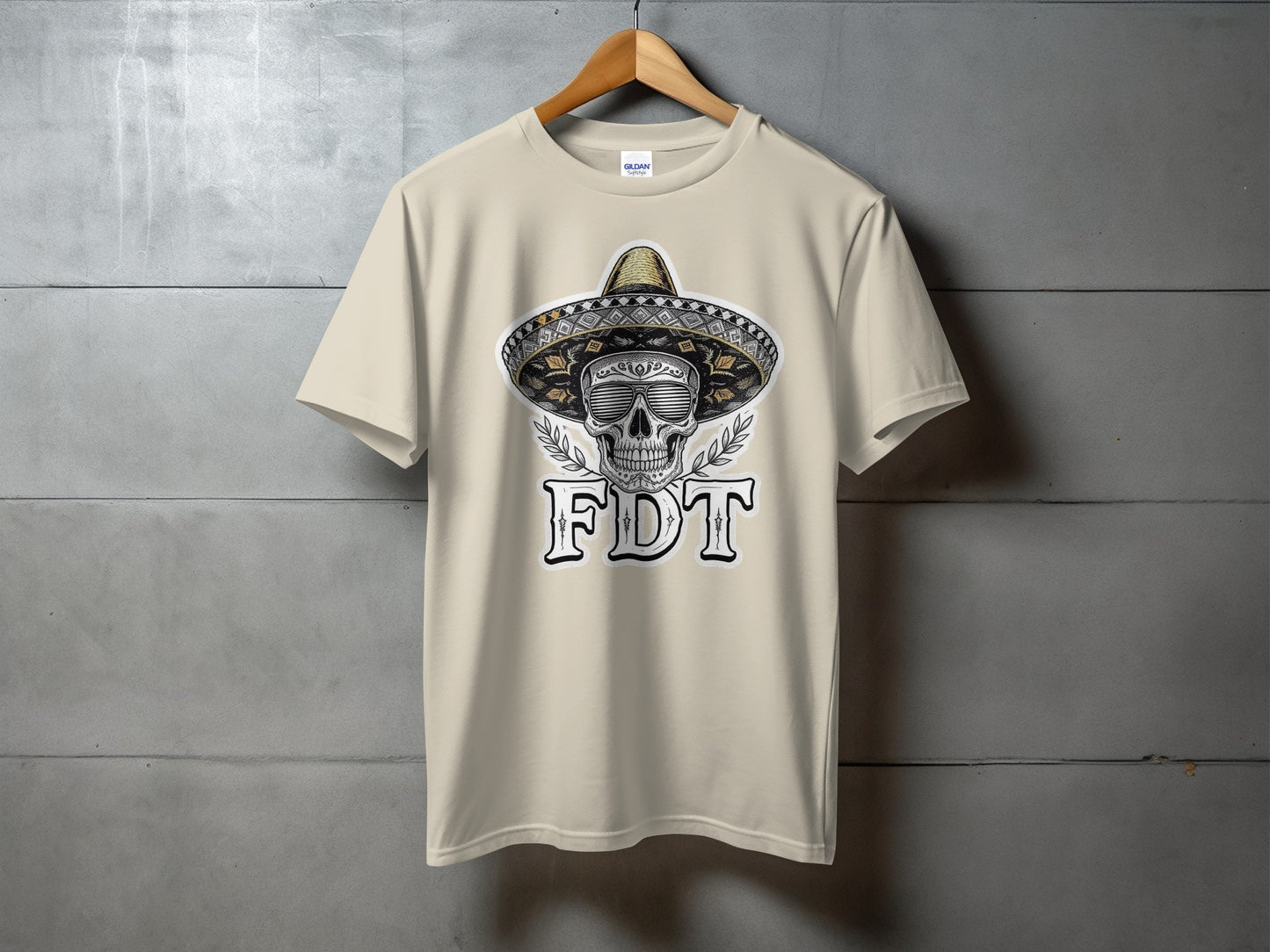 Skull with Sombrero and FDT Text Graphic Shirt product type