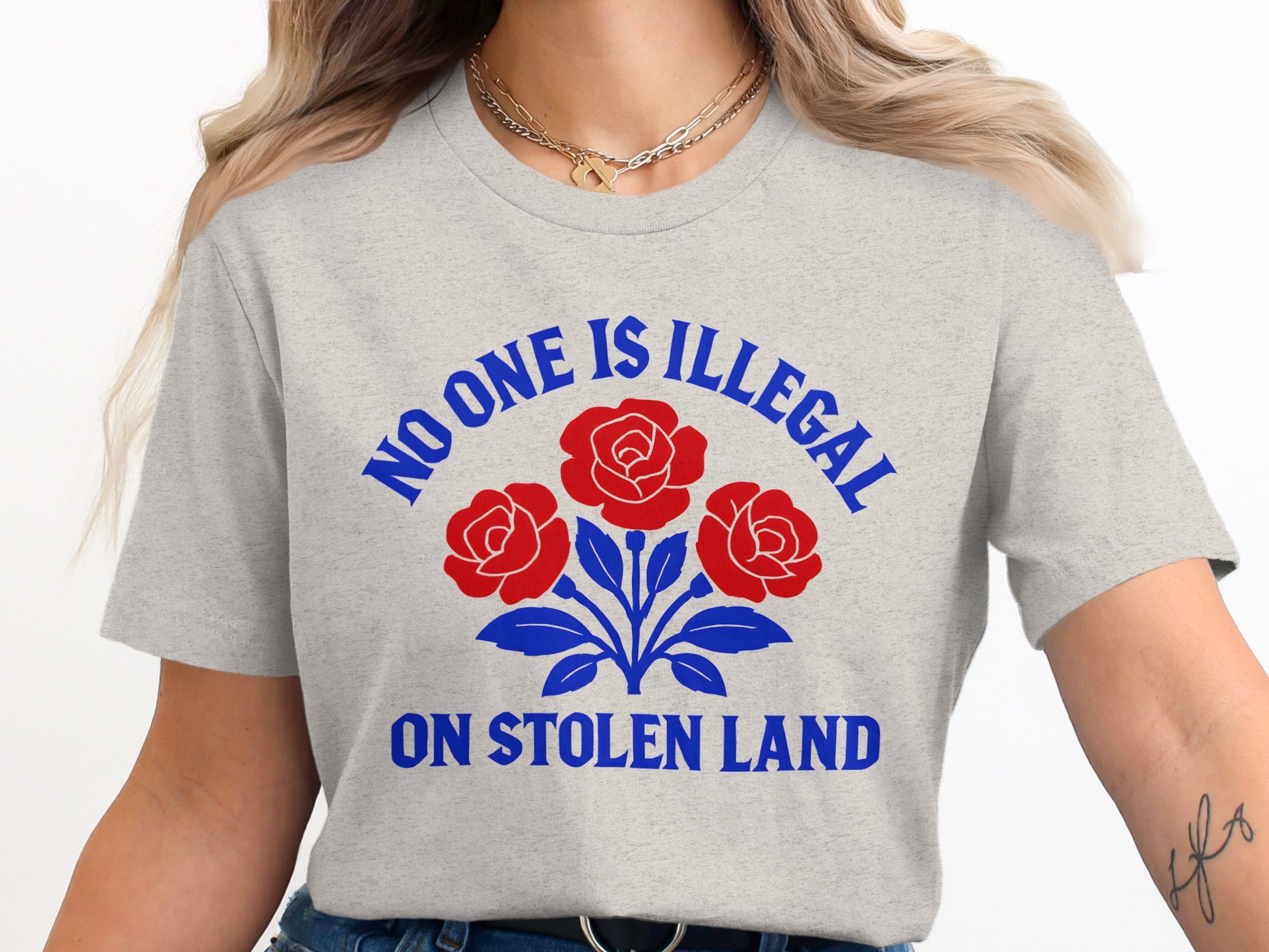 No One Is Illegal On Stolen Land Graphic Tee product