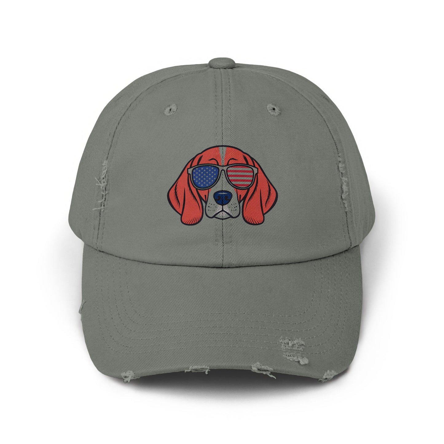 Patriotic Dog in Sunglasses Embroidered Cap product