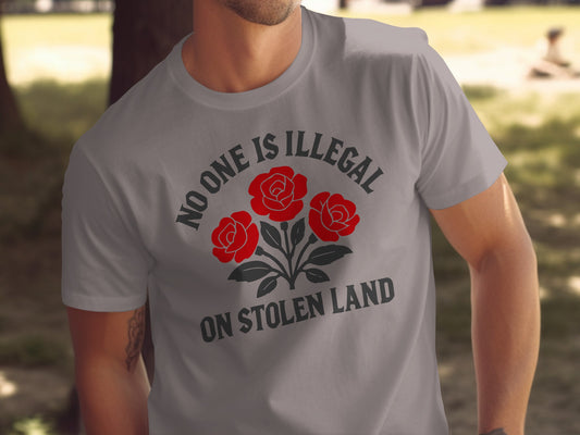 No One Is Illegal On Stolen Land Shirt Ideal for Activists