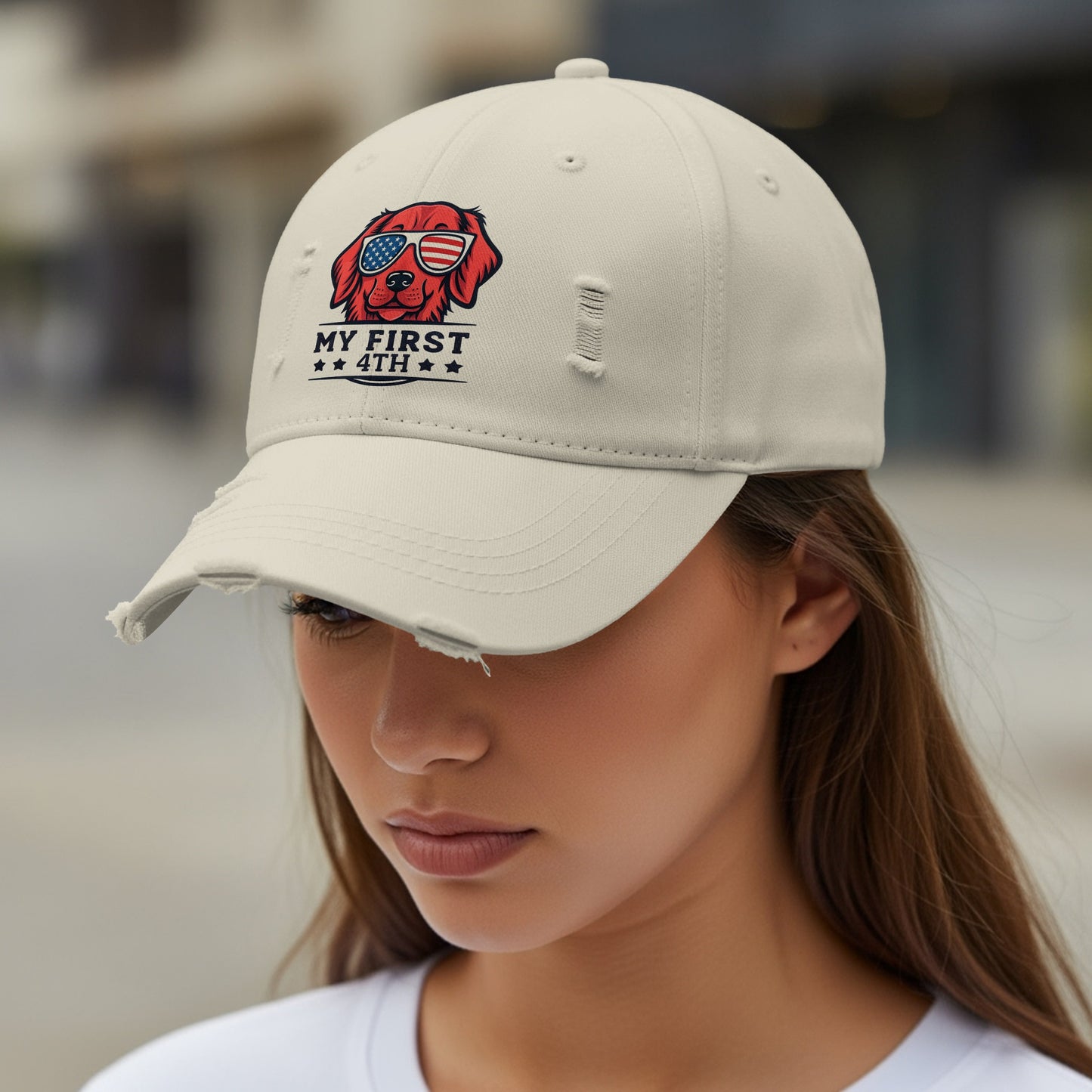 Patriotic Dog My First 4th Adjustable Baseball Cap product