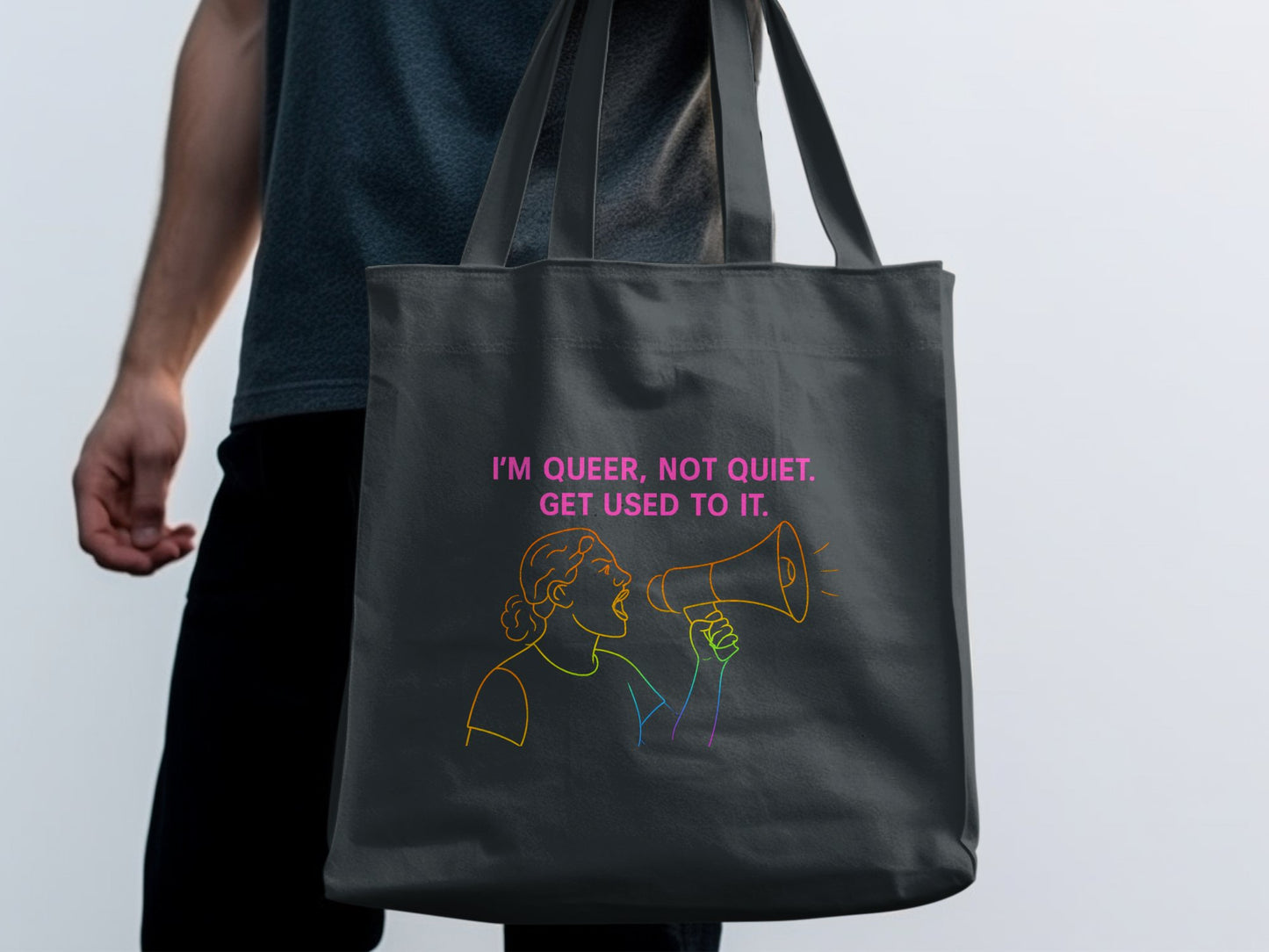I'm Queer Not Quiet Get Used To It Tote Bag product