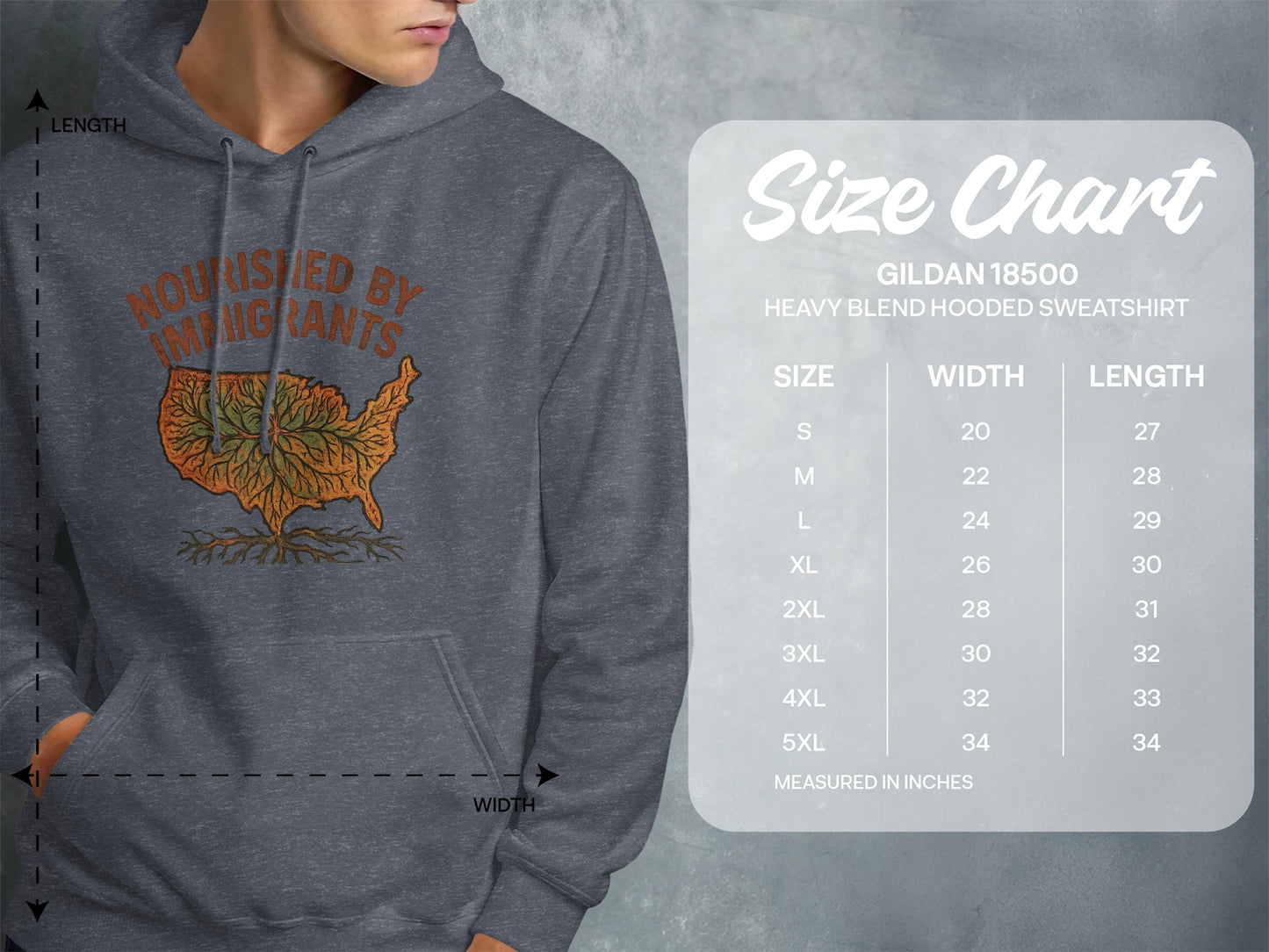 Nourished by Immigrants Design Hooded Sweatshirt product type