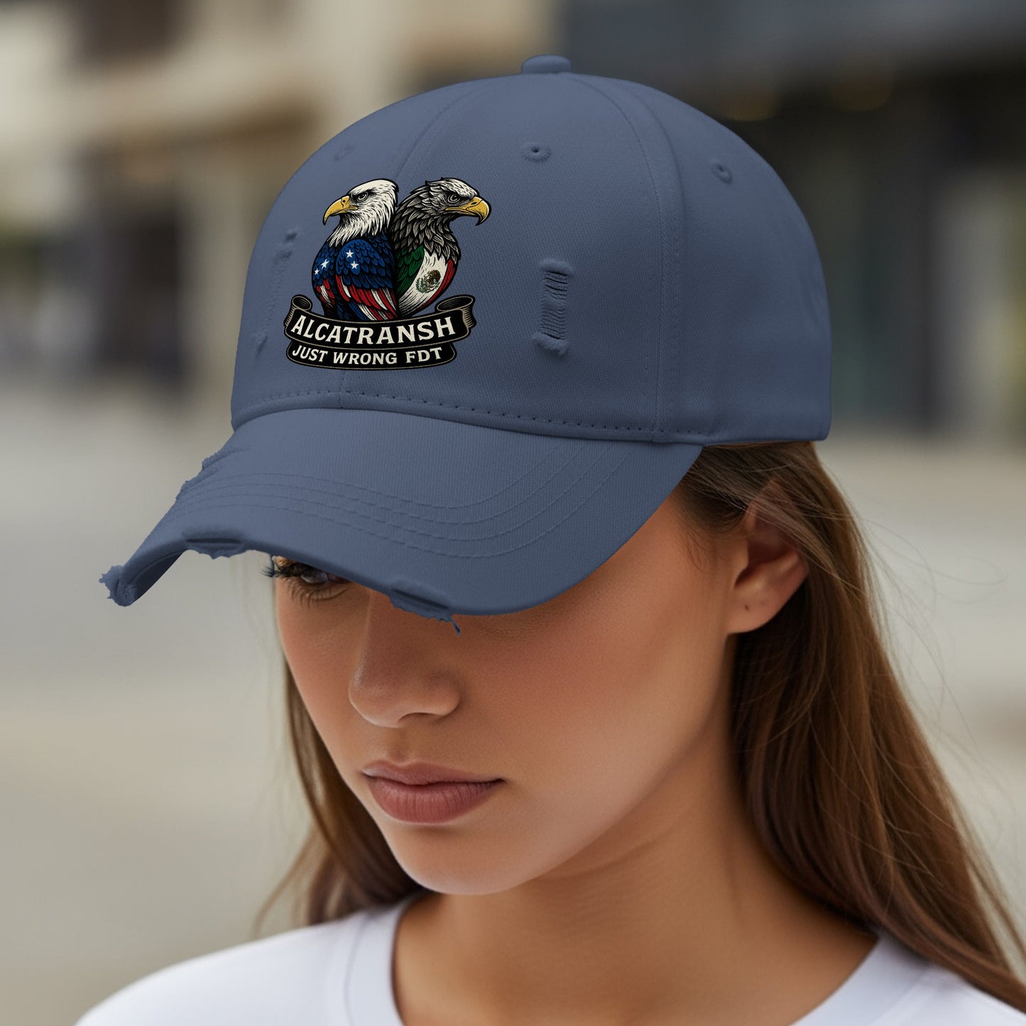 Embroidered Alcatransh Just Wrong FDT Patch Hat product
