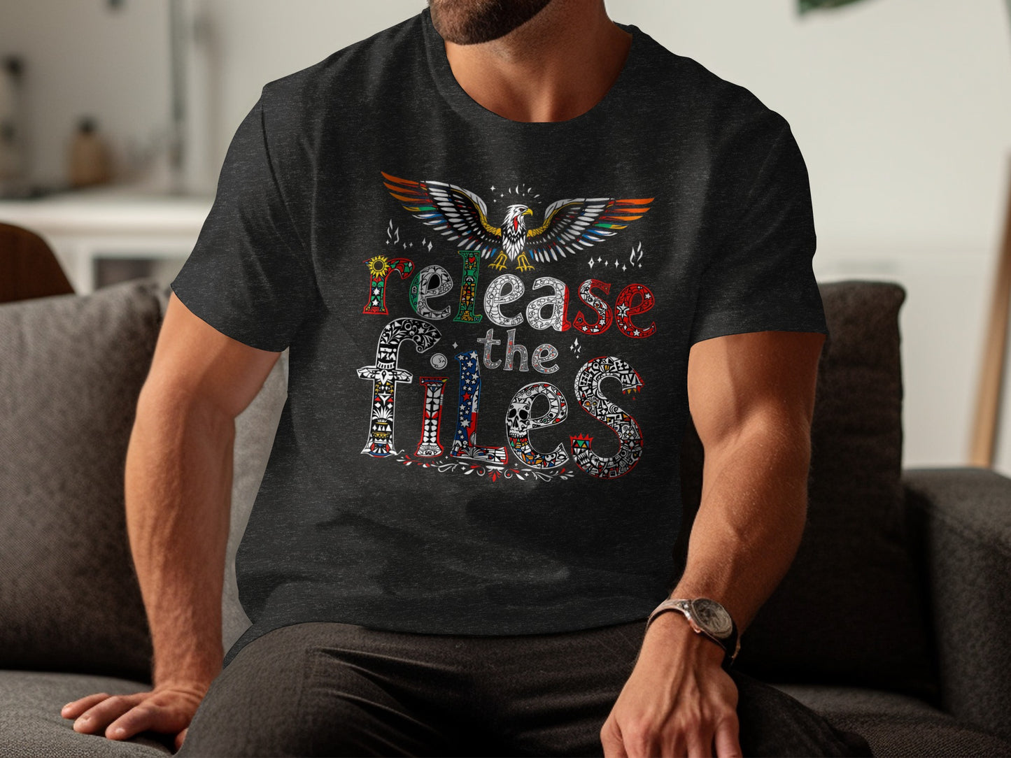 release the files graphic t-shirt product