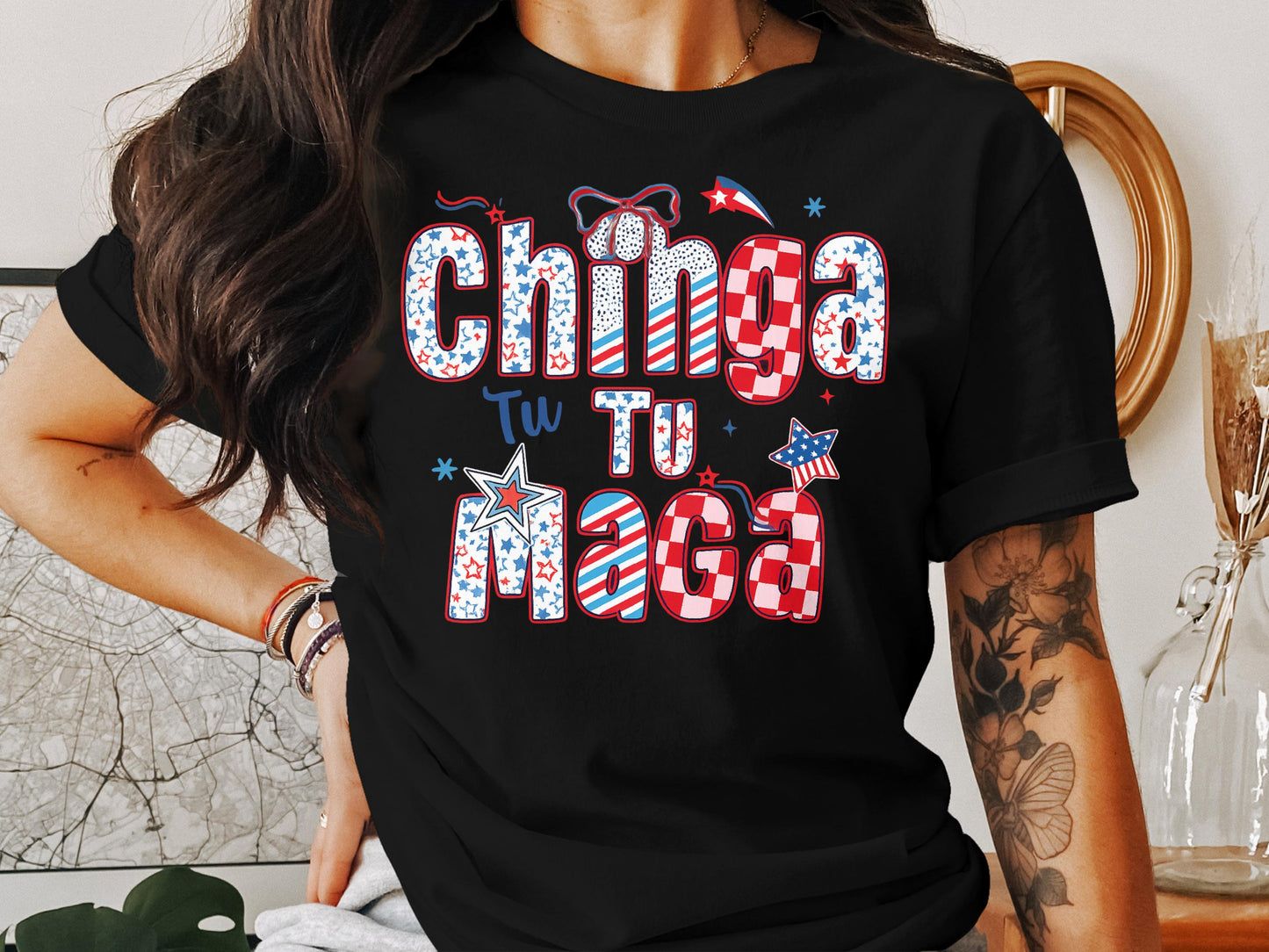 Chinga Tu Maga Shirt Colorful Bold Graphic Design product type