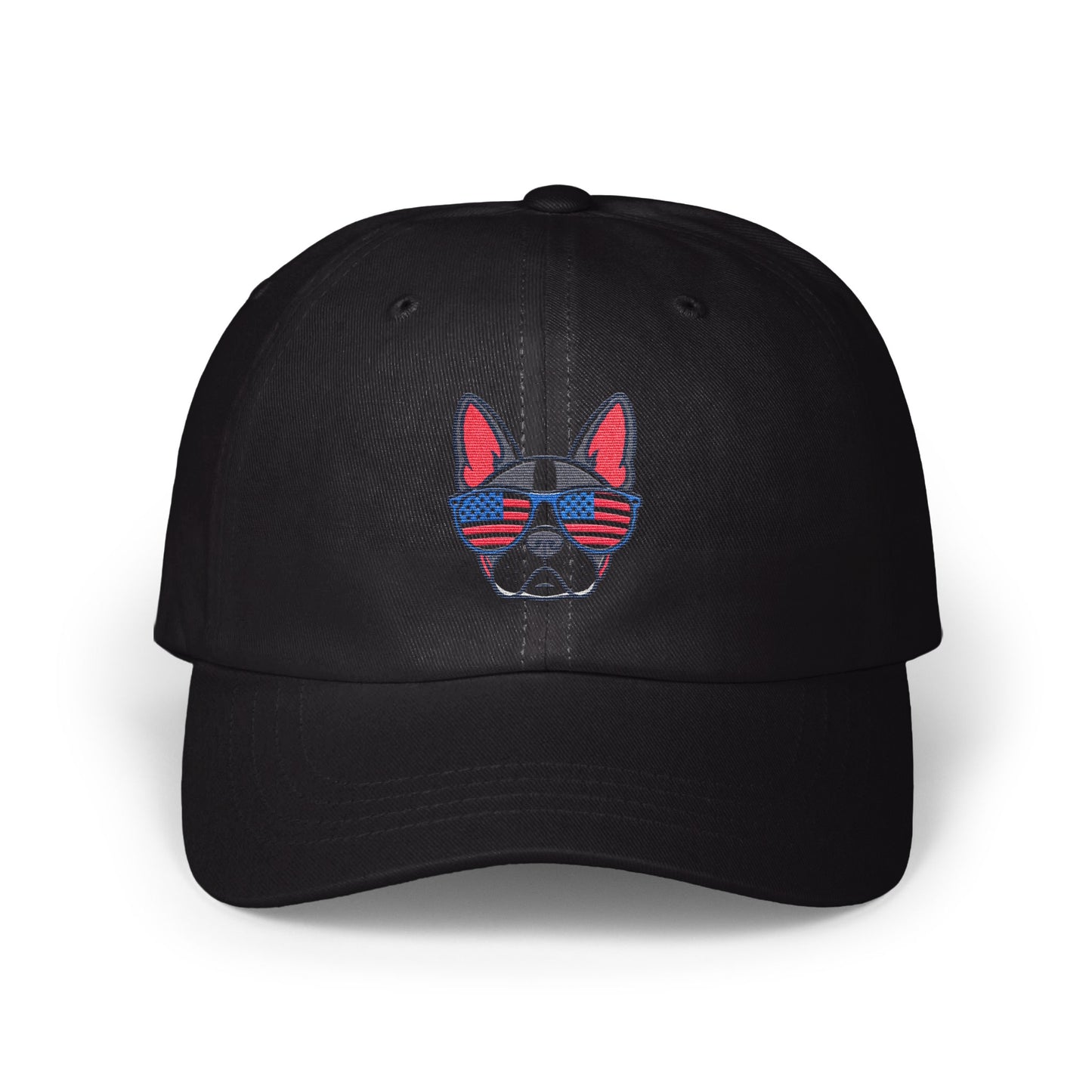 Patriotic Sunglasses Dog Embroidered Black Hat product