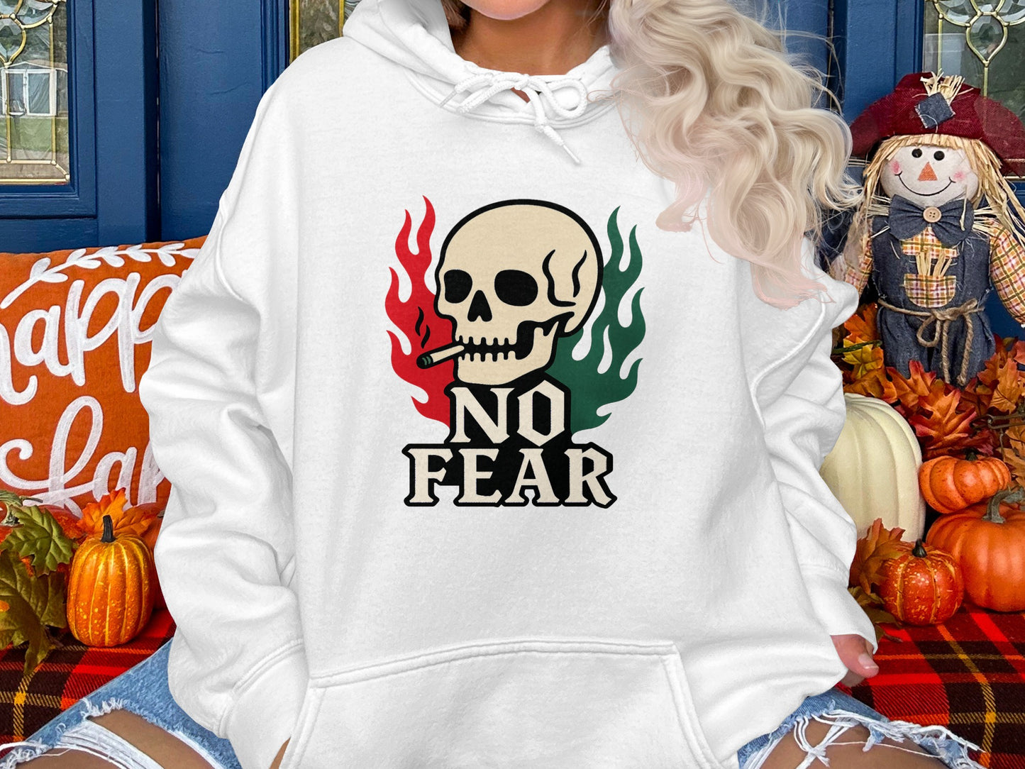 No Fear Skull with Flames Graphic Hoodie product