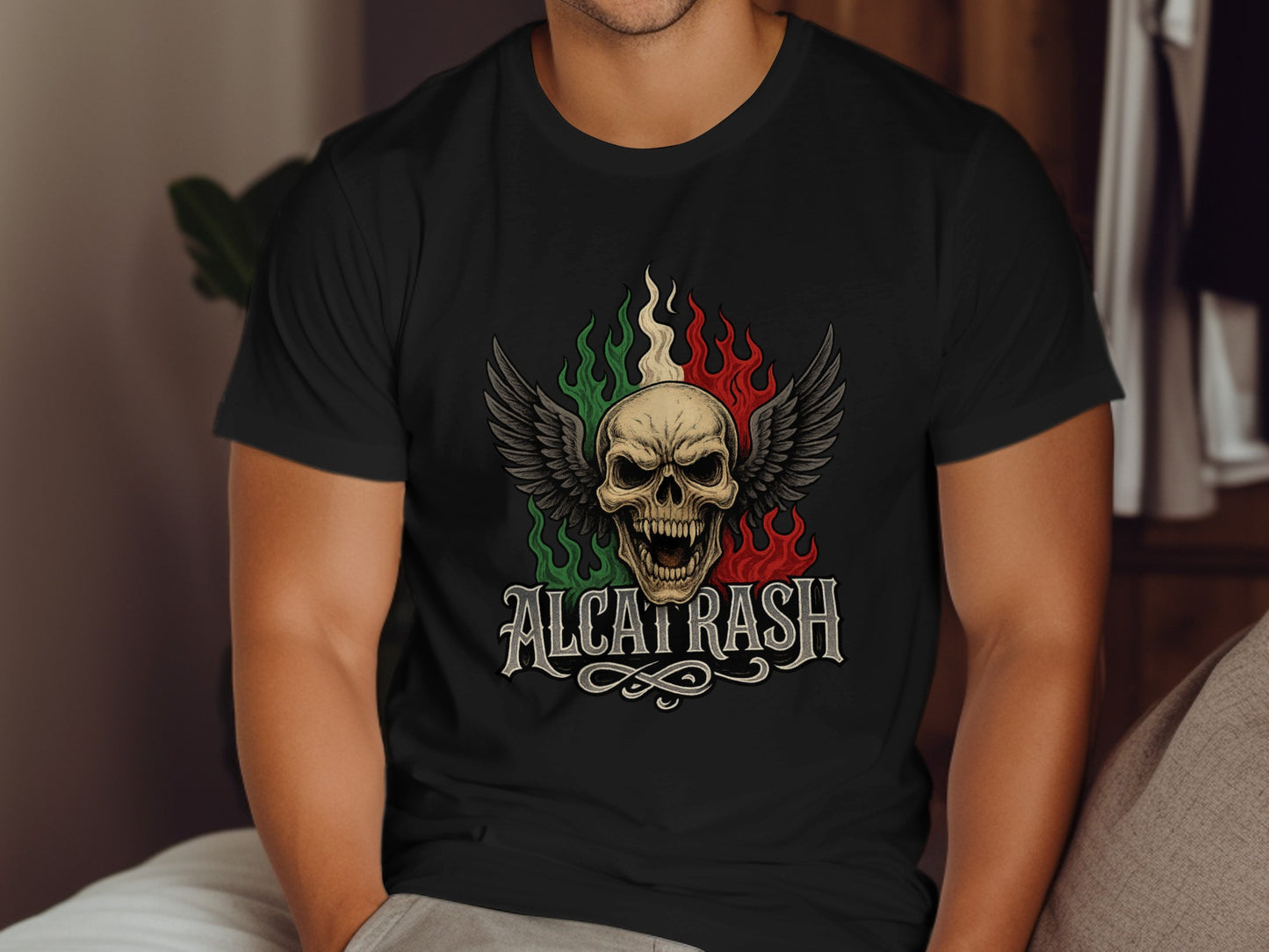 Alcatrash Skull with Wings Graphic Tee Shirt product