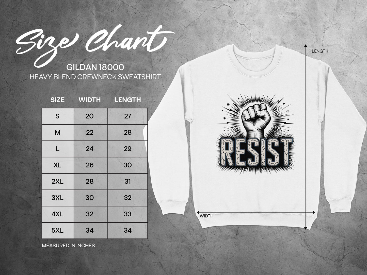 Resist Graphic Printed Heavy Blend Crewneck Sweatshirt product