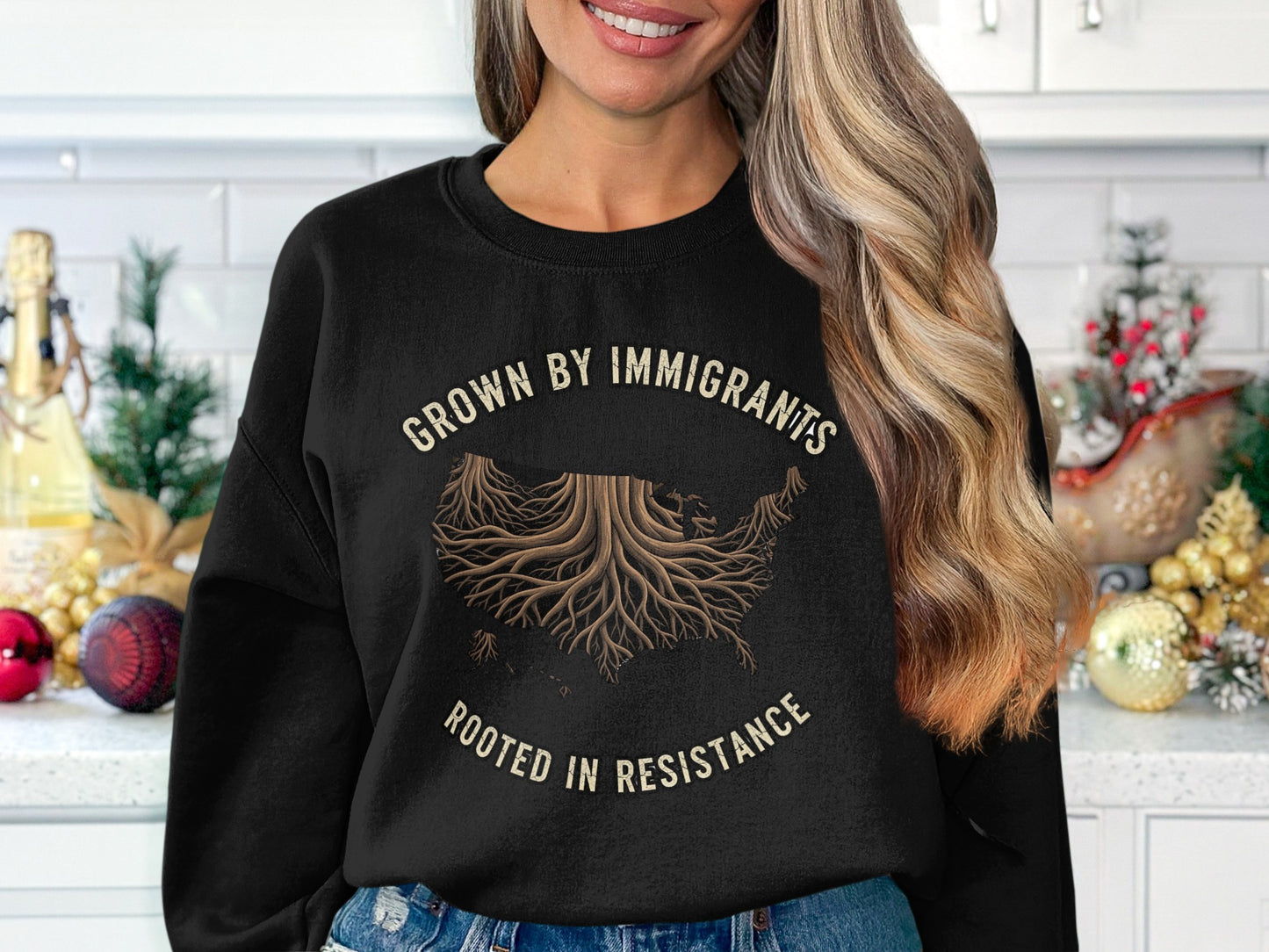 Grown by Immigrants Rooted in Resistance sweatshirt product