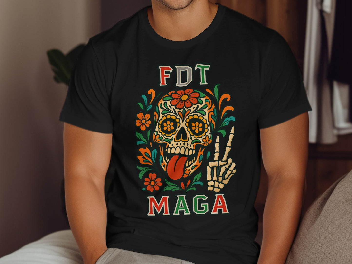 FDT MAGA Skull with Peace Sign Graphic Tee product