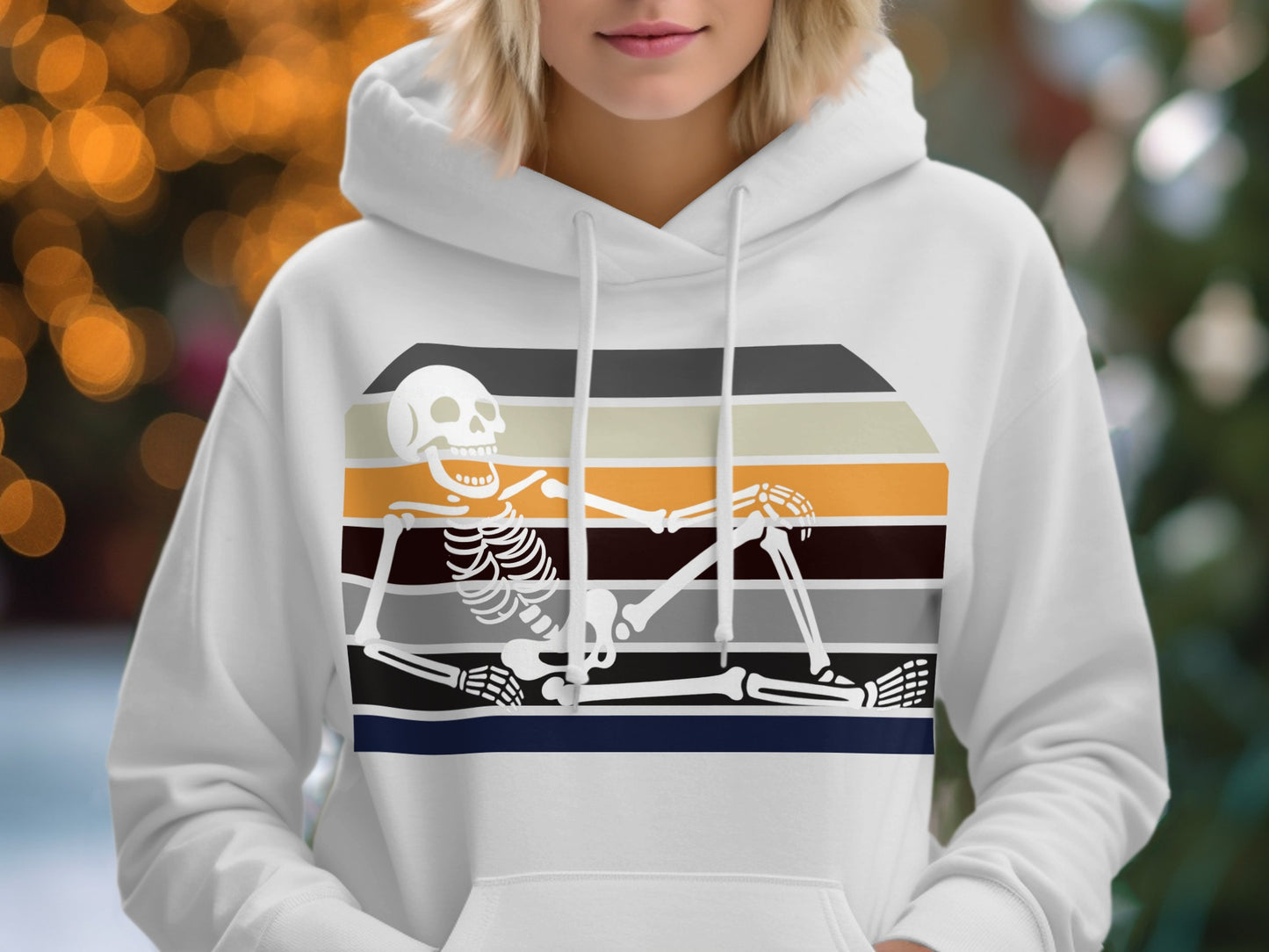 Retro Skeleton Striped Hoodie Sweatshirt product