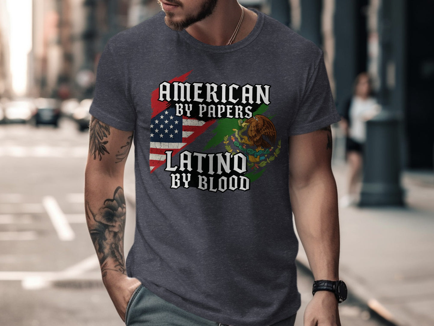 American by Papers Latino by Blood T-shirt product type
