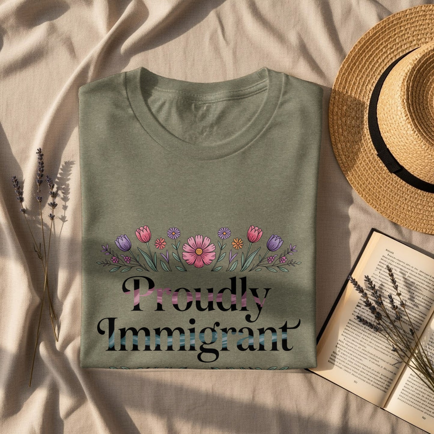 Proudly Immigrant Floral Design Shirt product type