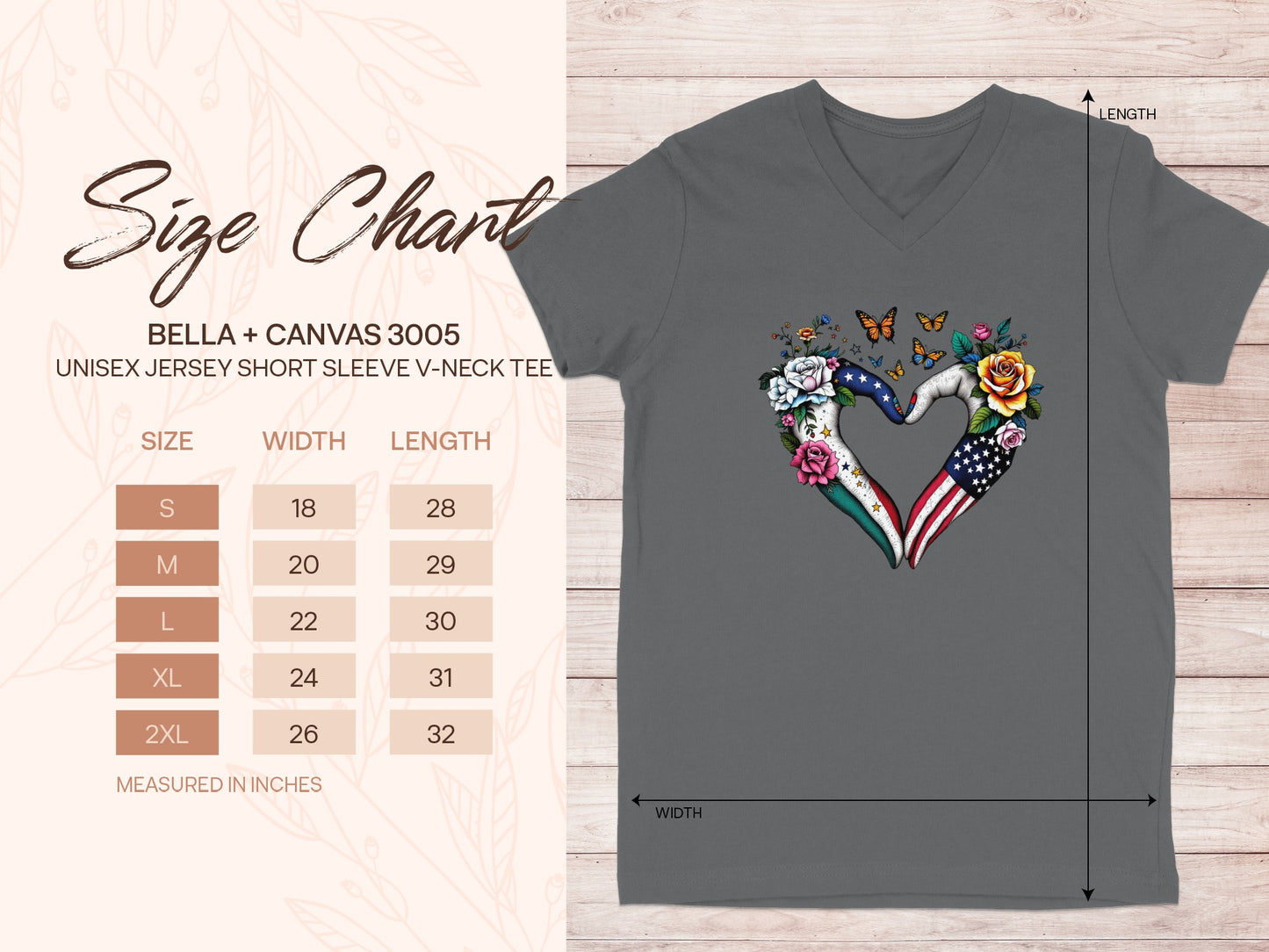 Heart Shape American Flag and Flowers T-shirt product