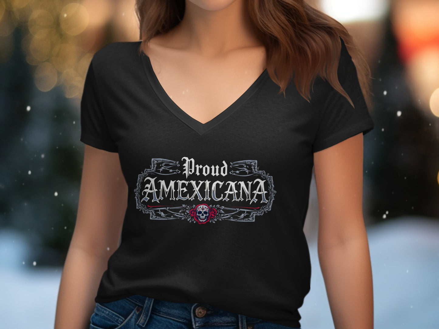 Proud AMEXICANA V Neck TShirt Styled Product