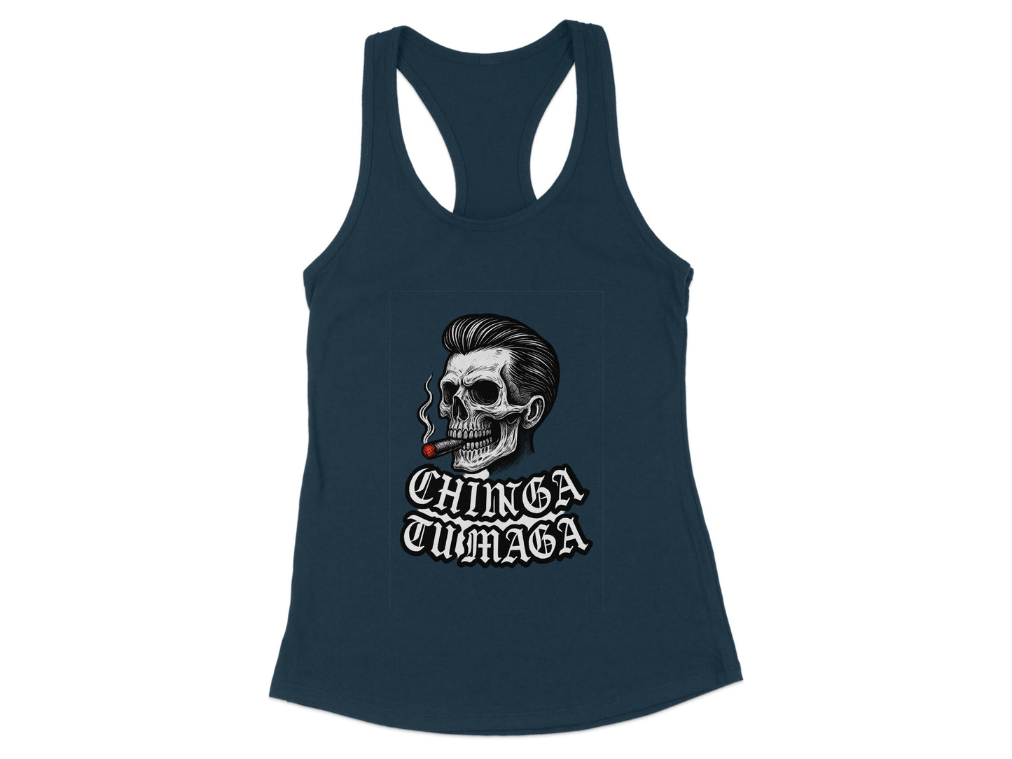 Smoking Skull and Text Graphic Women's Tank product type
