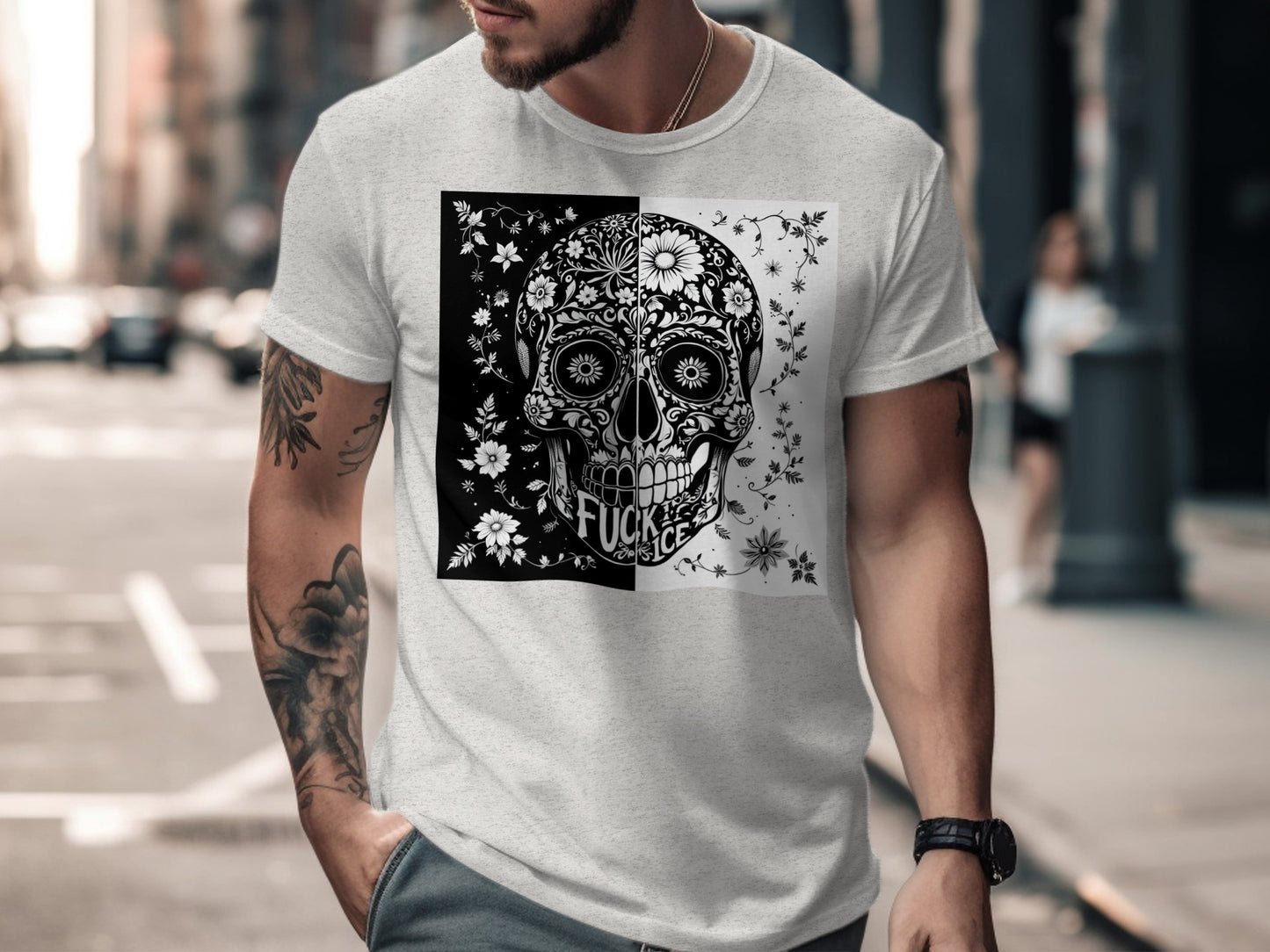 Skull Design Graphic Tee Unique Fashion Statement product type