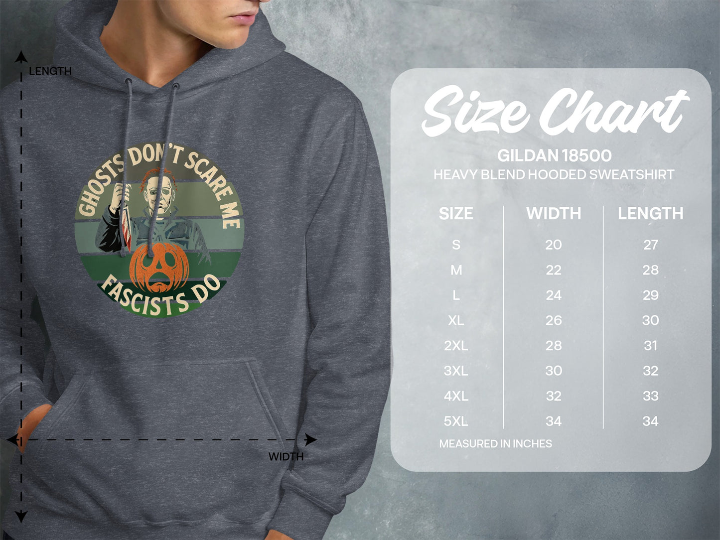 Ghosts Don't Scare Me Fascists Do Hooded Sweatshirt product type