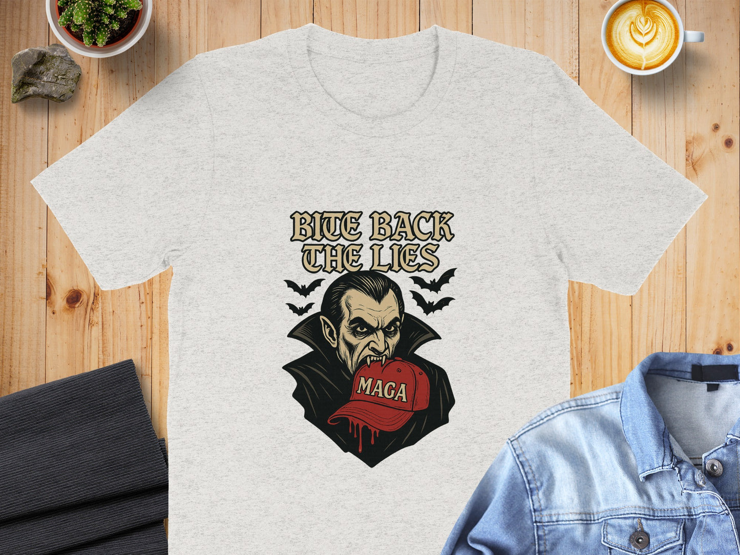 Bite Back The Lies Vampire MAGA Graphic Shirt product