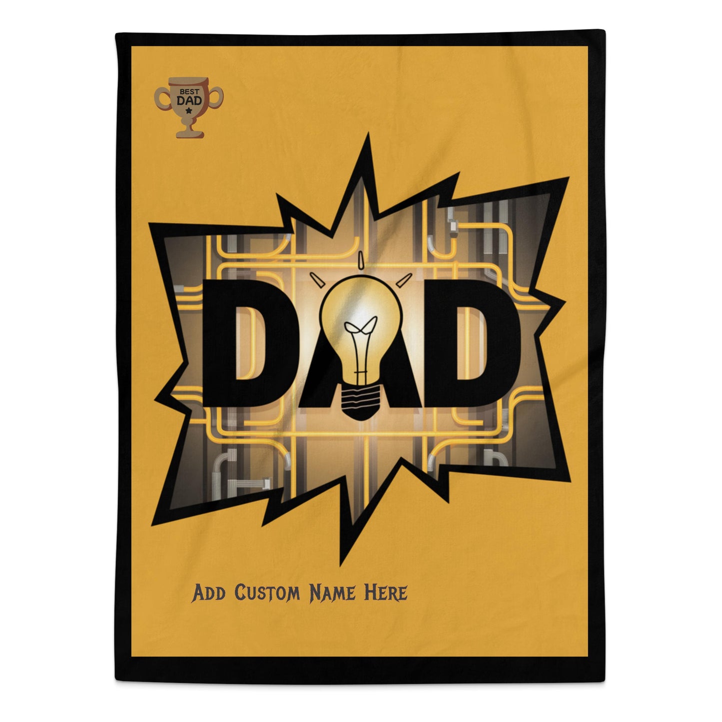 Personalized Best Dad Light Bulb Design Blanket product