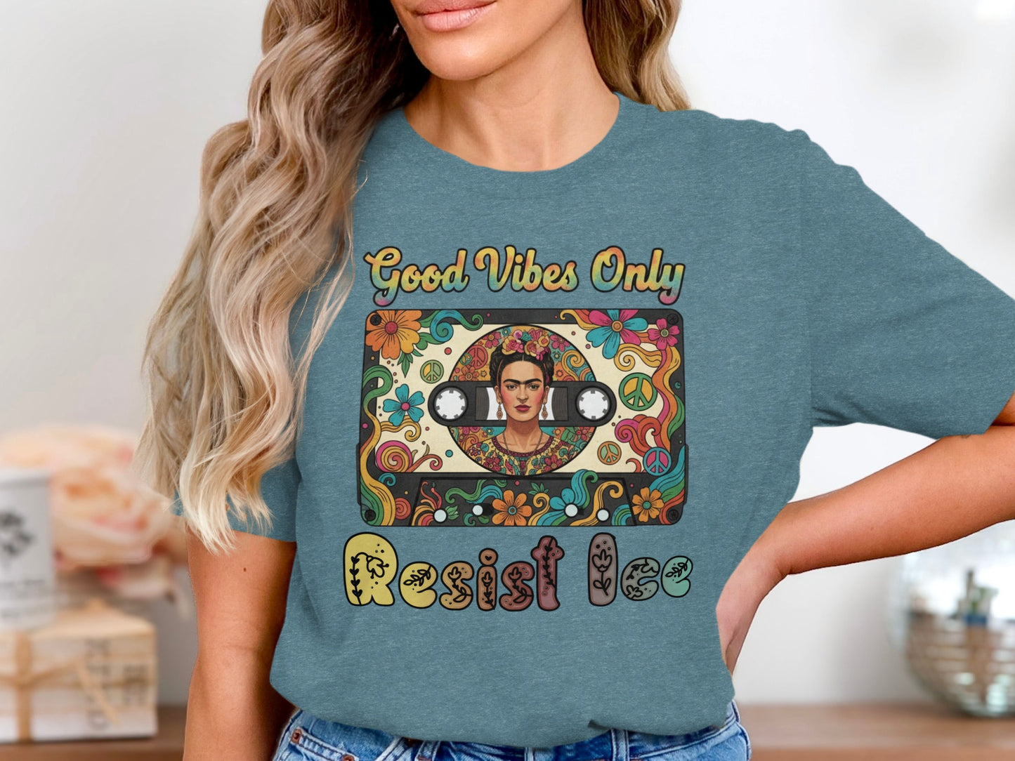 Good Vibes Only Resist 80s Music T-Shirt product