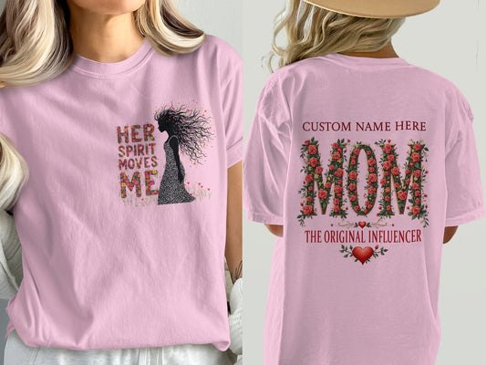 Custom Name Her Spirit Moves Me Mom T-Shirt Product