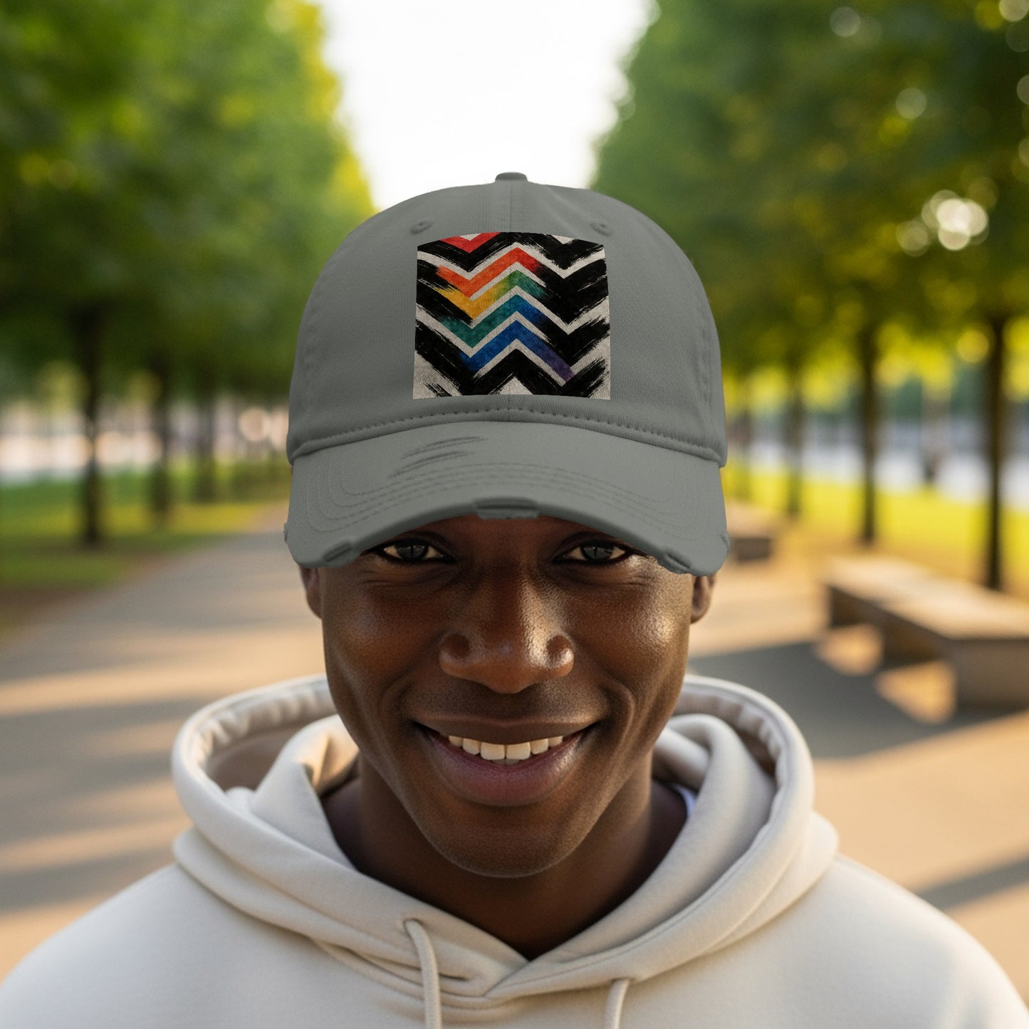 Colorful Zigzag Pattern on Grey Baseball Cap product