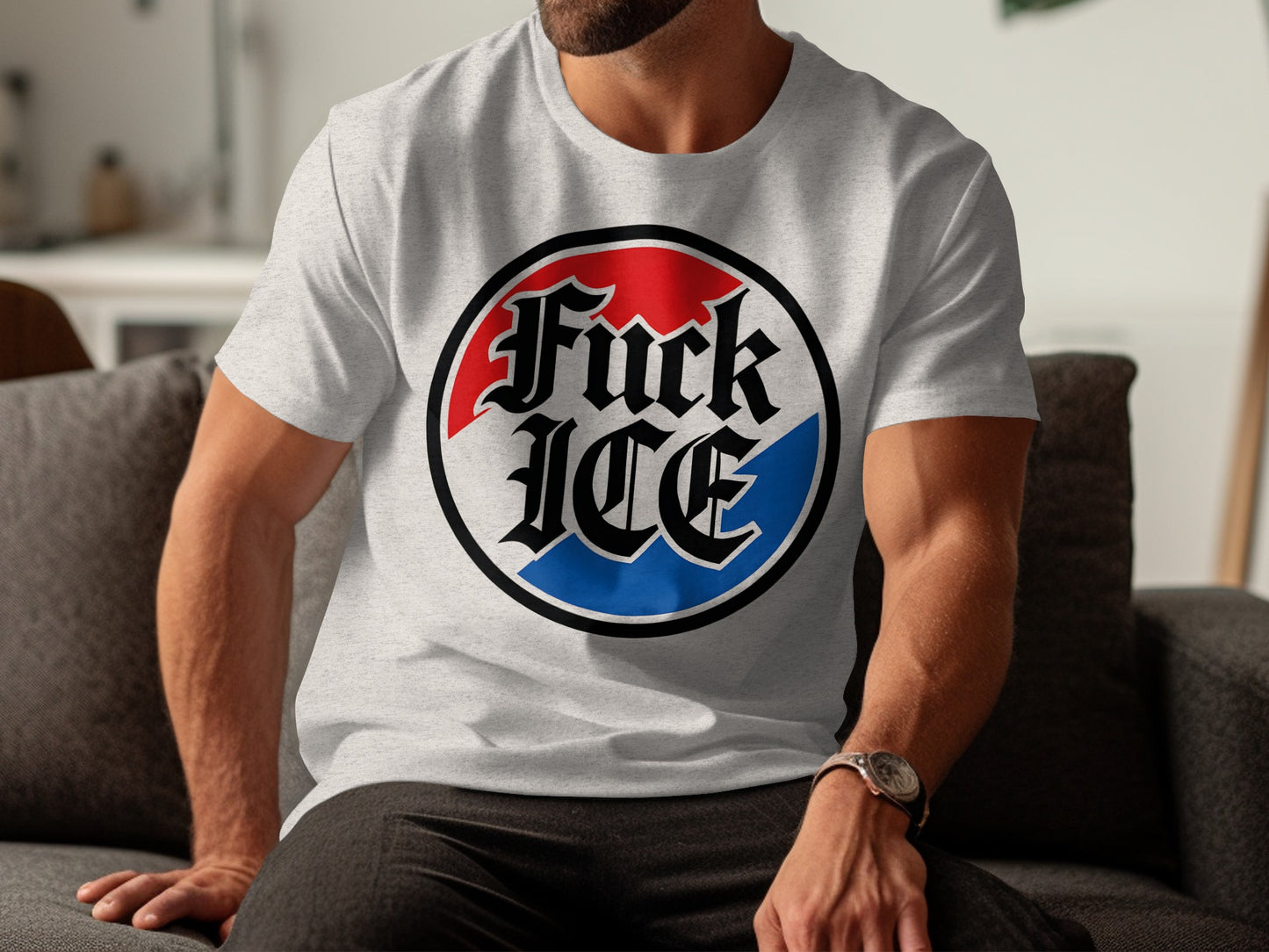 Fuck ICE logo statement graphic tee product