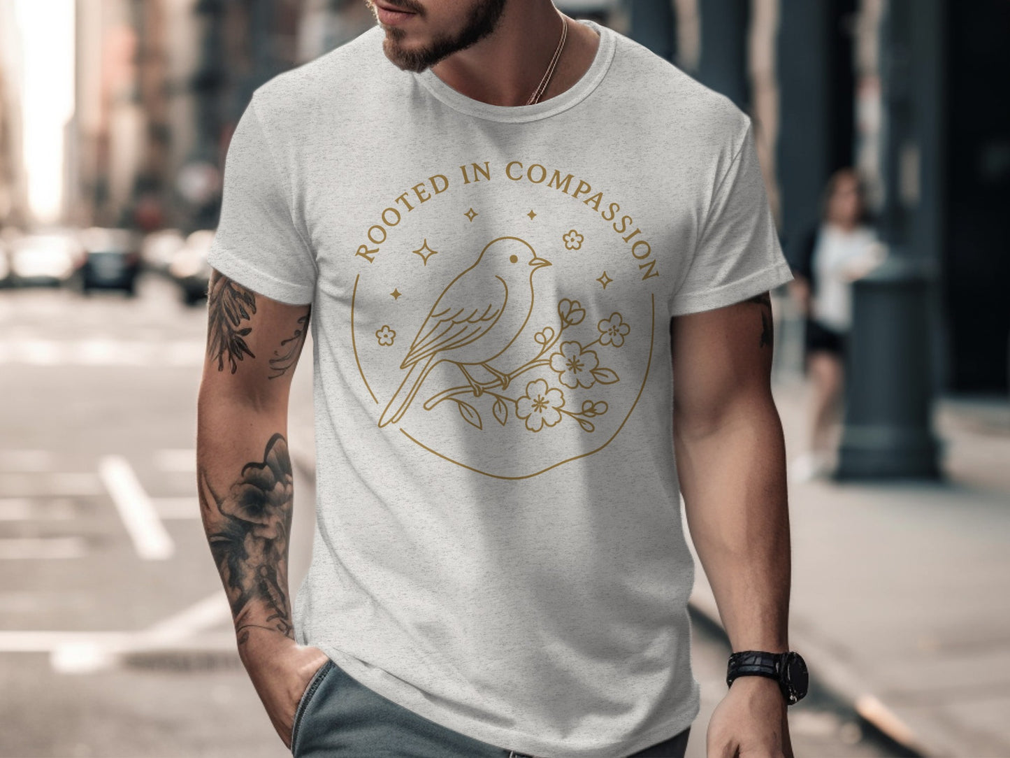 Rooted in Compassion Bird Graphic T-Shirt product