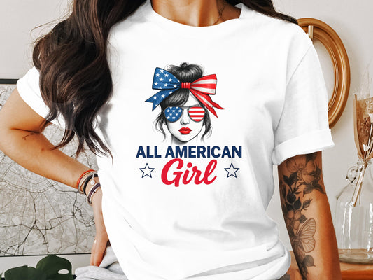 All American Girl Graphic Tee Patriotic T-shirt Product