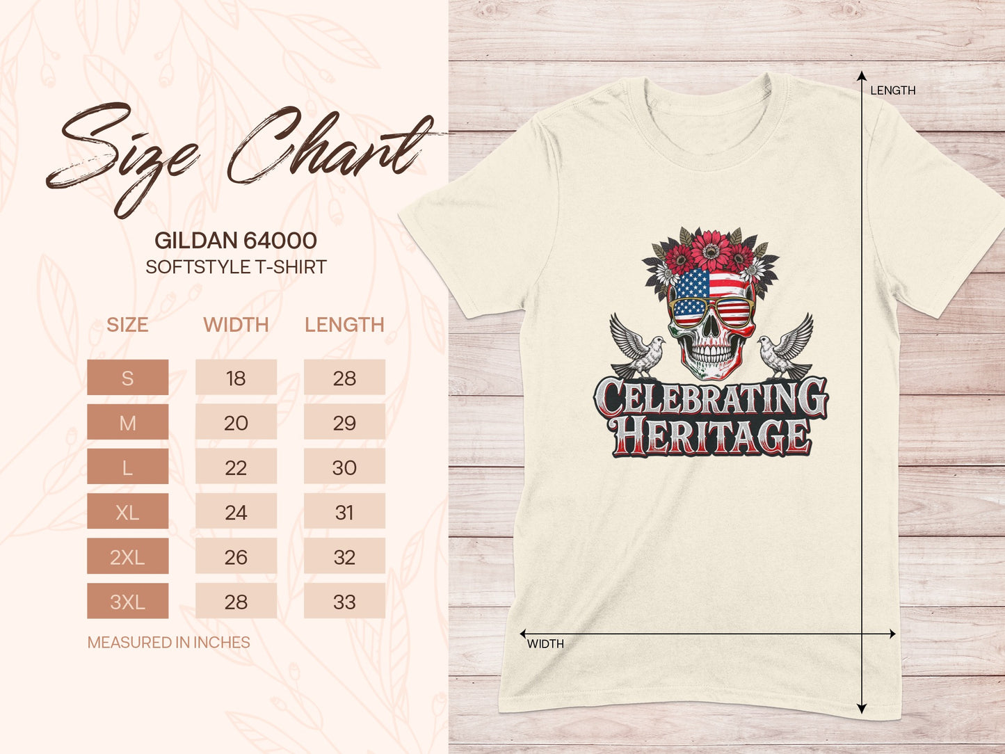 Celebrating Heritage Patriotic Skull T-Shirt product type
