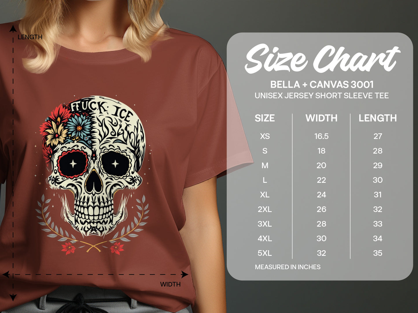 Skull Flowers Design Unisex Jersey Short Sleeve Tee product