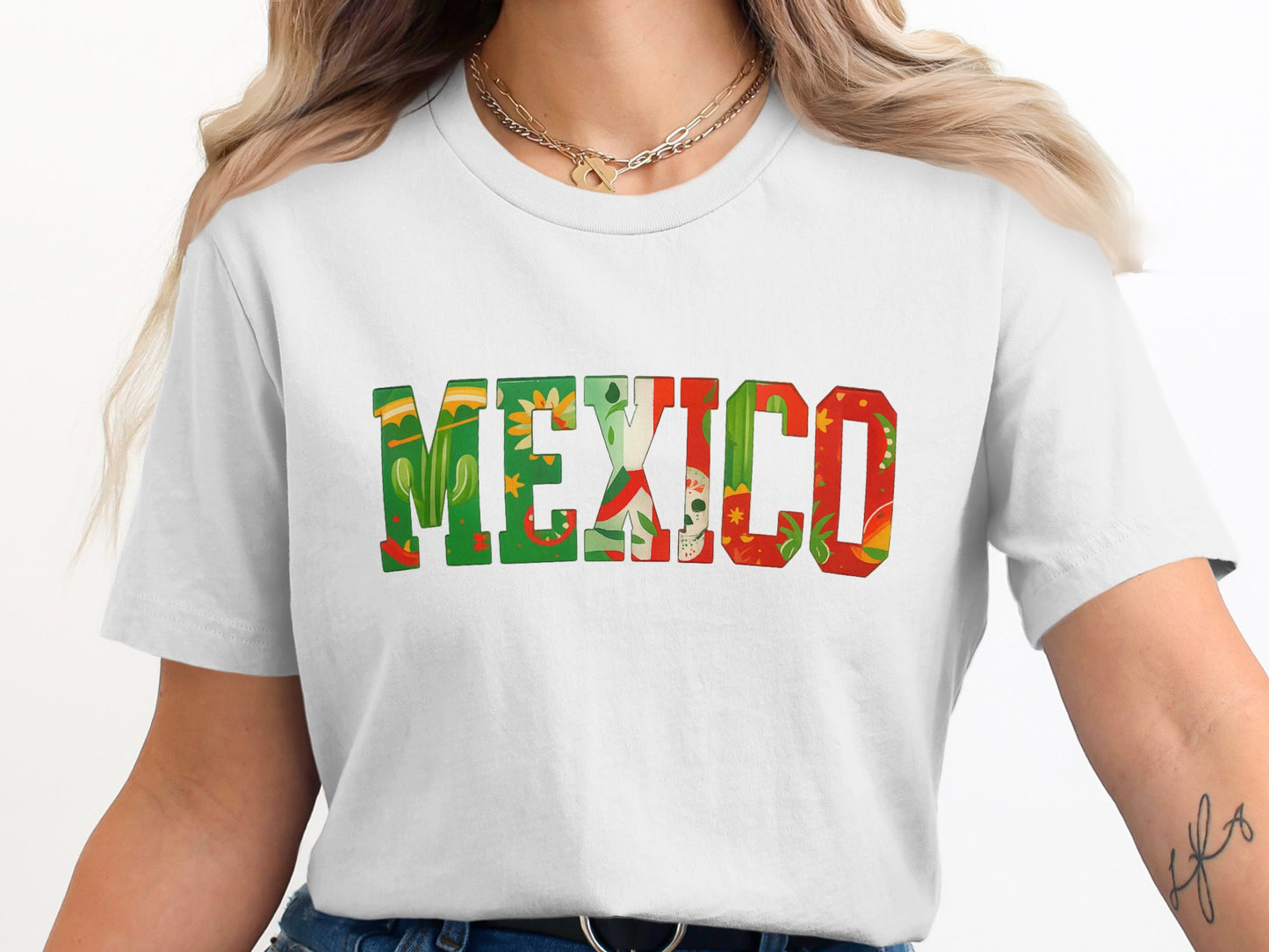 Mexico Graphic Print White Casual T-shirt Product