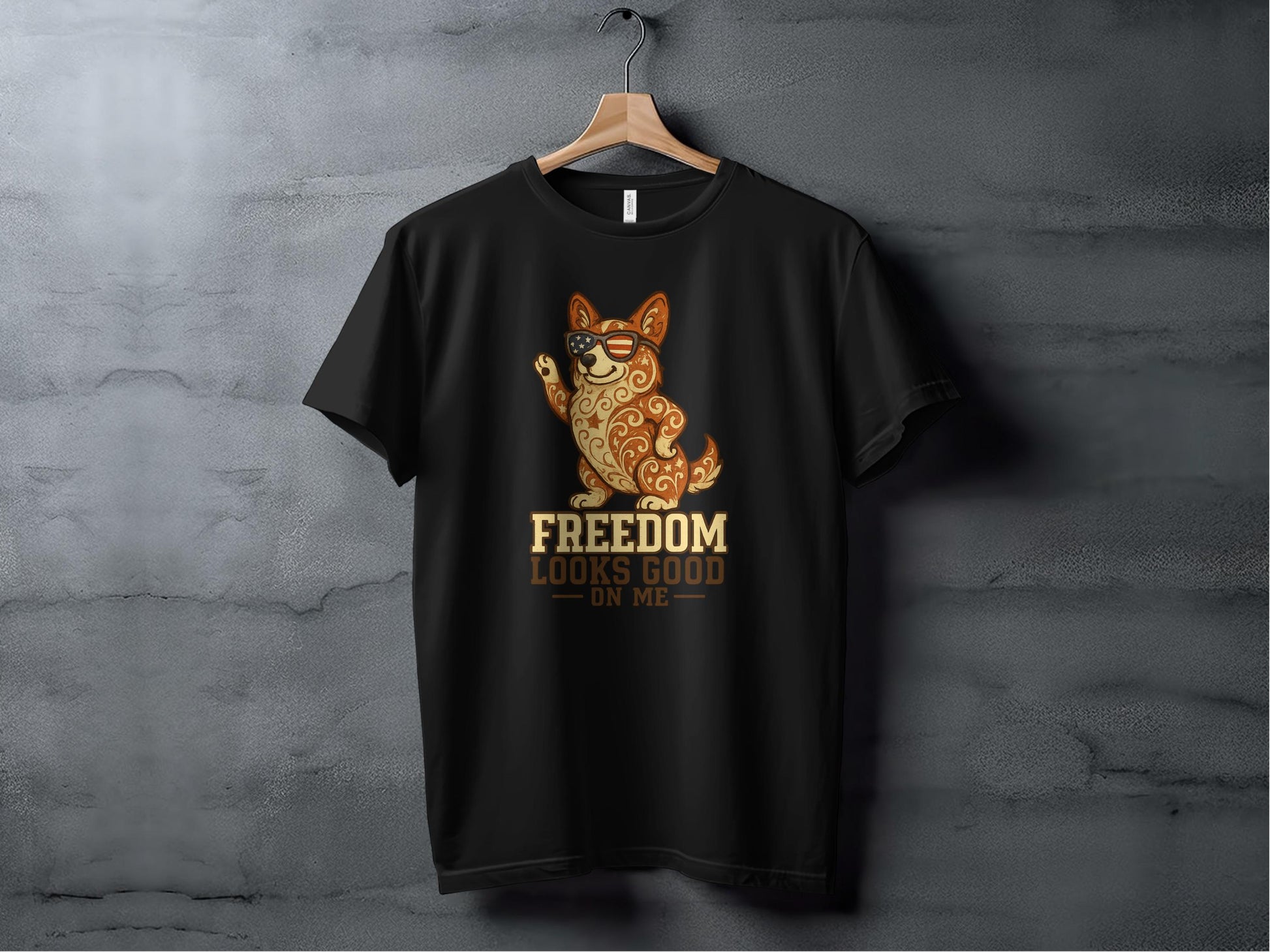 Freedom Looks Good On Me Dog Themed T Shirt product type