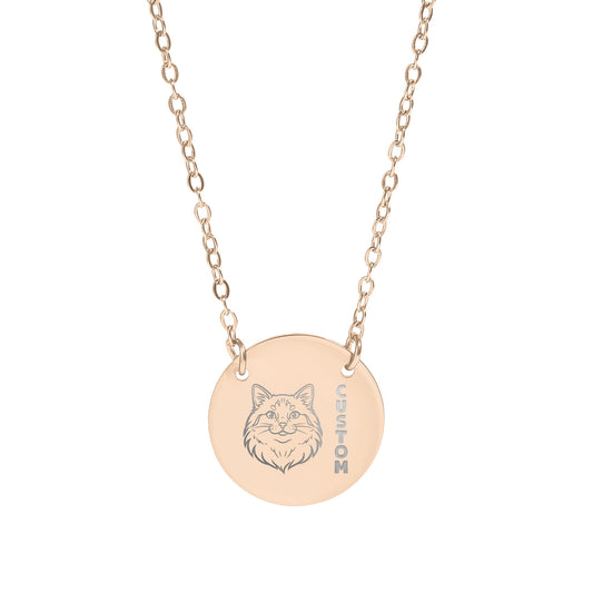 Custom Cat Portrait Art Personalized Necklace