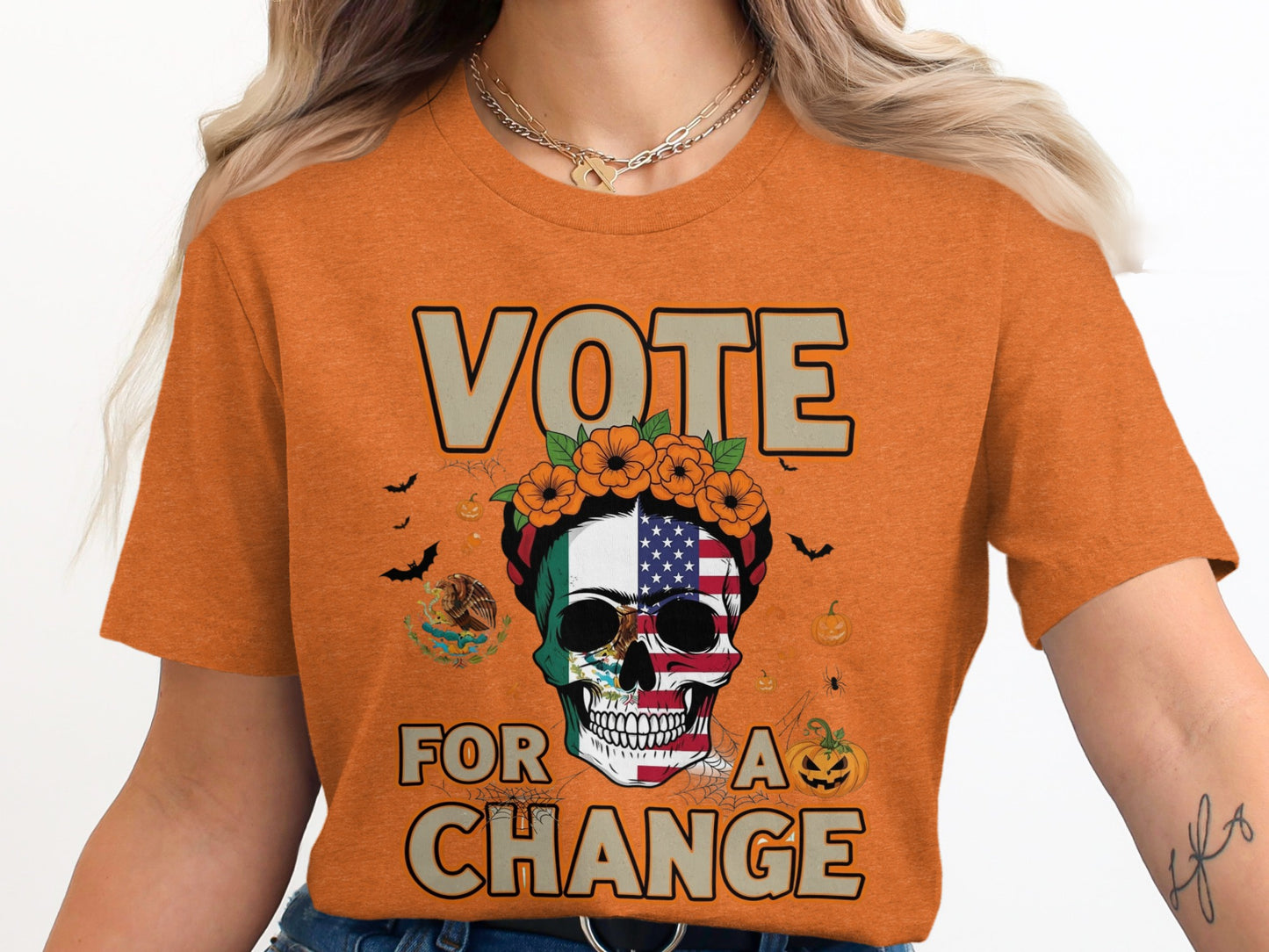 Vote for a Change Skull Design Graphic T-shirt product