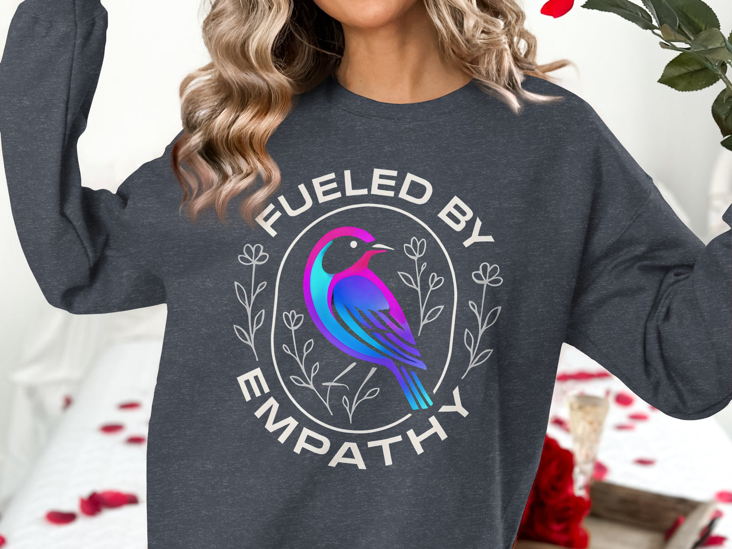 Fueled By Empathy Bird Design Sweatshirt Product Type