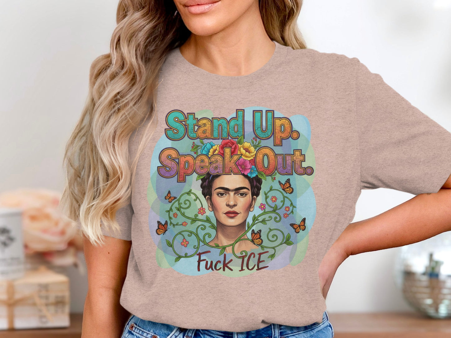 Stand Up Speak Out Fuck ICE graphic t-shirt product