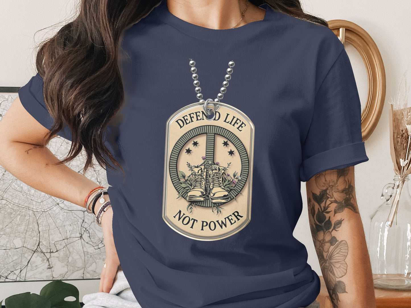Defend Life Not Power Graphic Tee Shirt