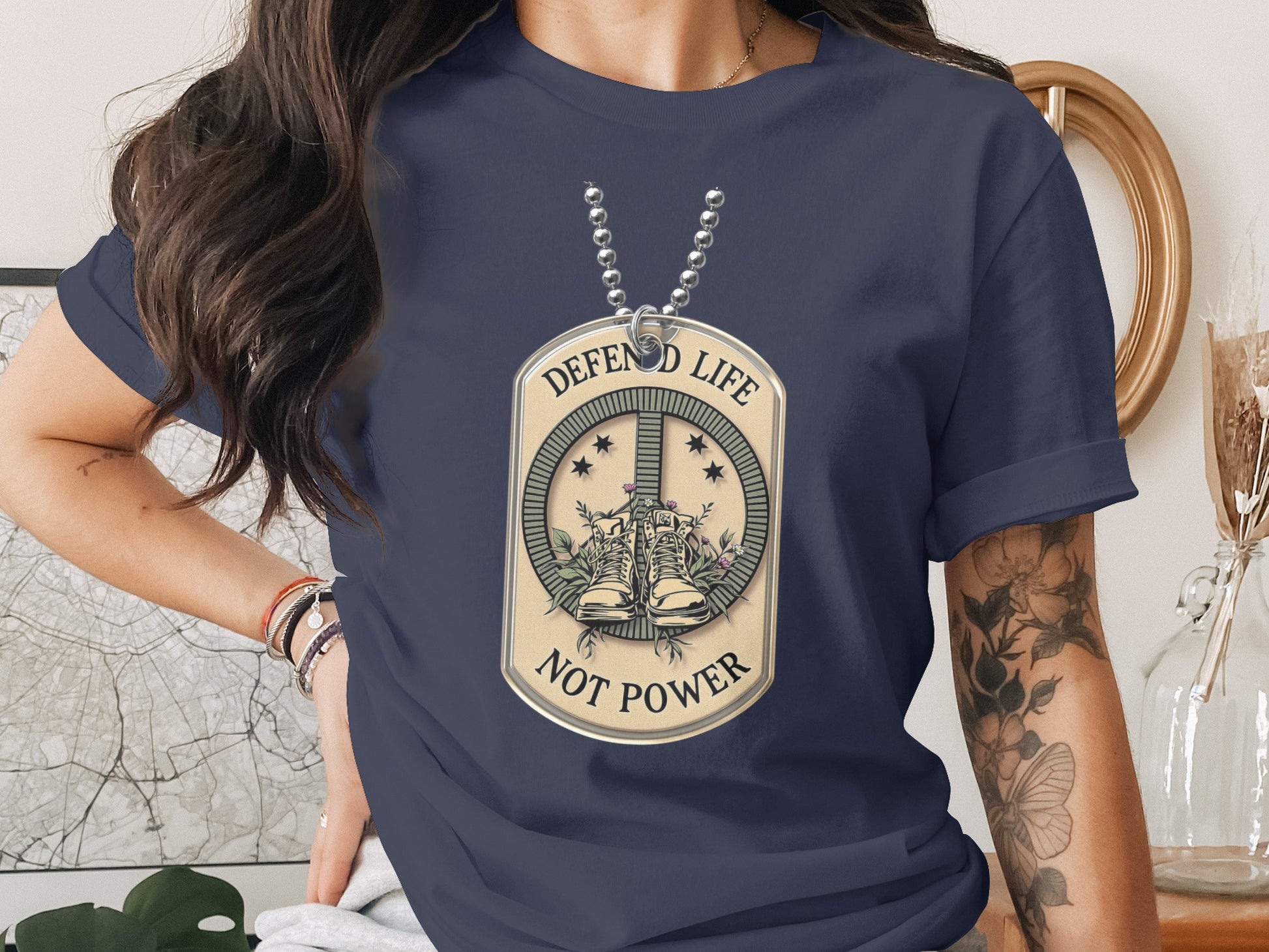 Defend Life Not Power Graphic Tee Shirt