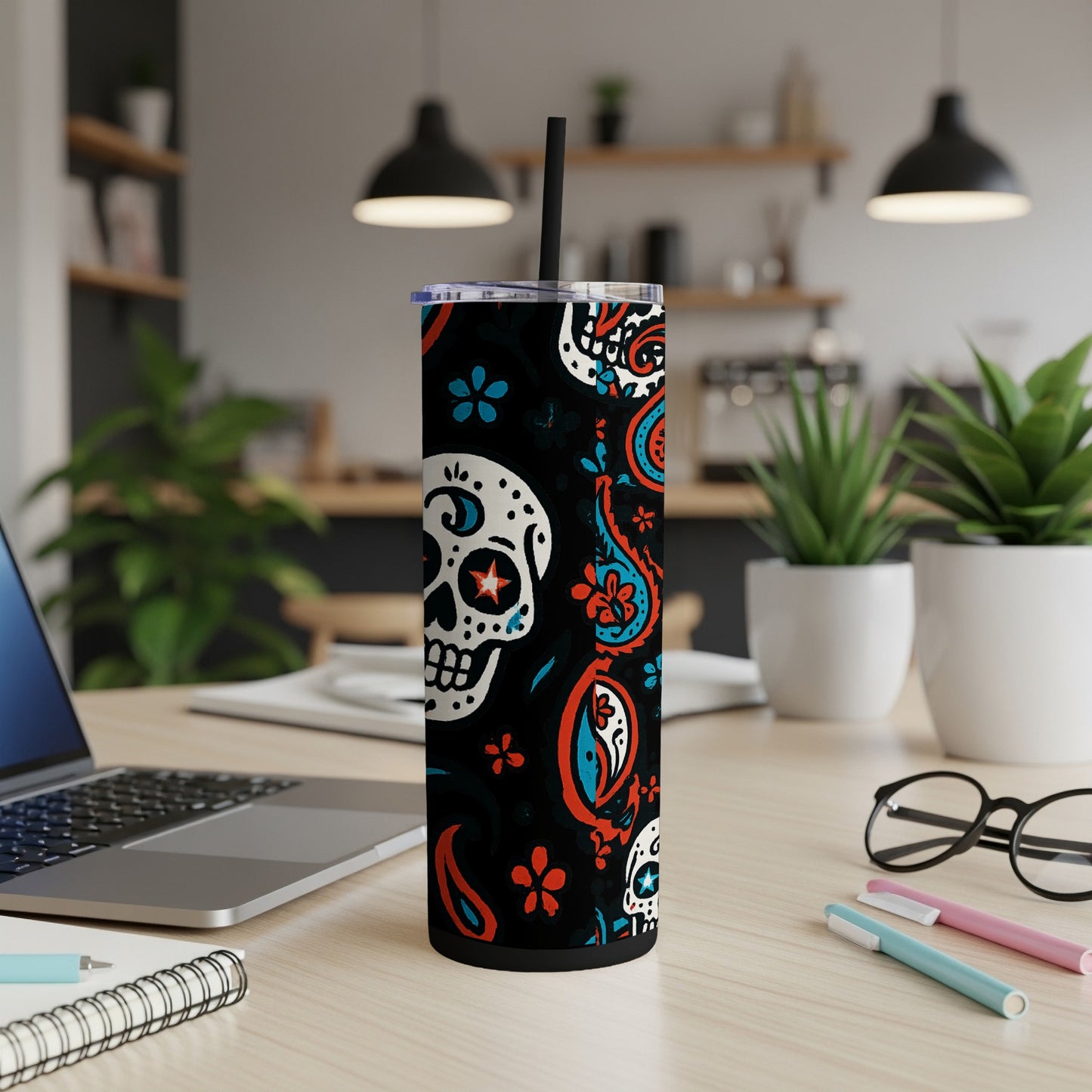 Vibrant Sugar Skull Design Insulated Tumbler product type