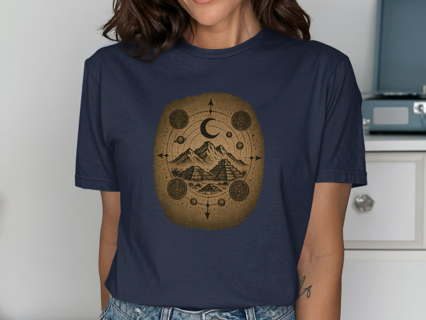 Mystical Mountain and Moon Graphic Printed T-shirt product