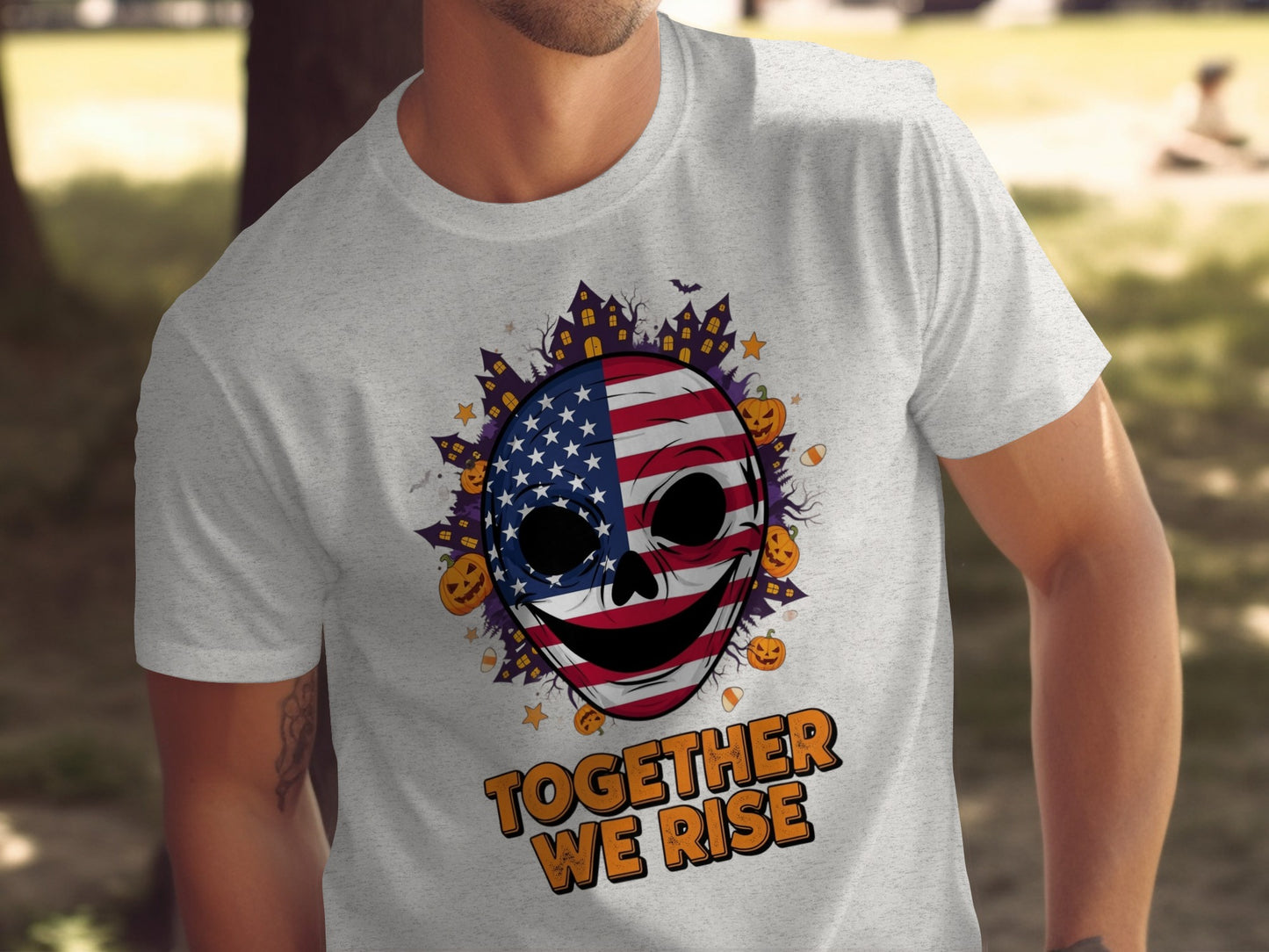 Together We Rise Skull Patriotic T-Shirt product type