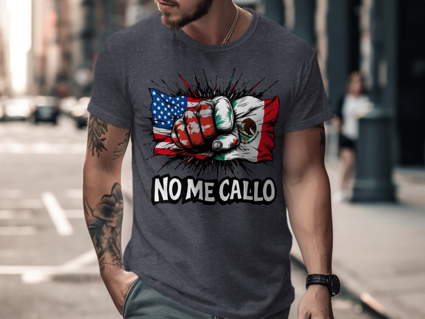 No Me Callo American and Mexican Flag T-Shirt product